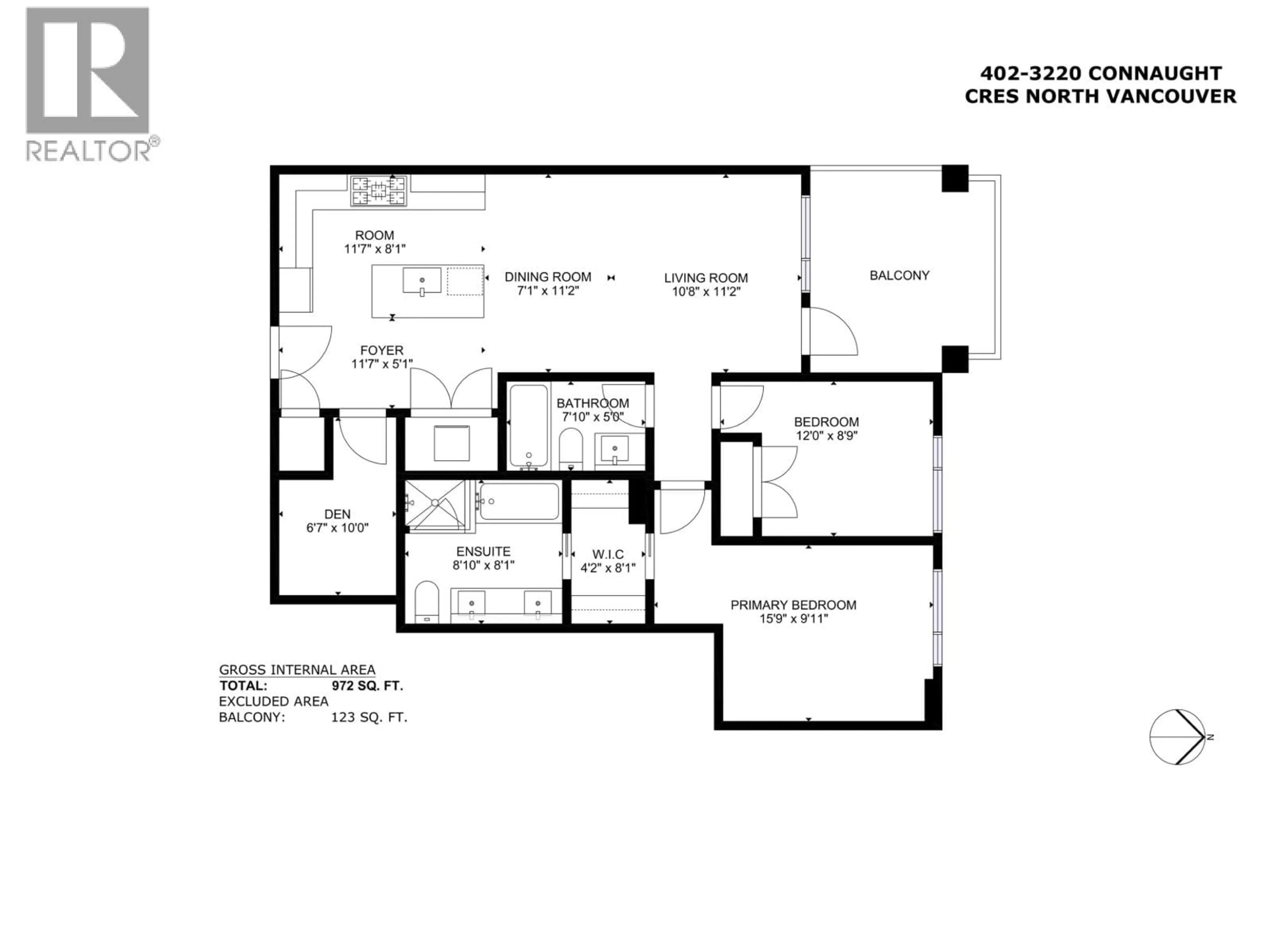 Floor plan for 402 - 3220 CONNAUGHT CRESCENT, North Vancouver British Columbia V7R0A5