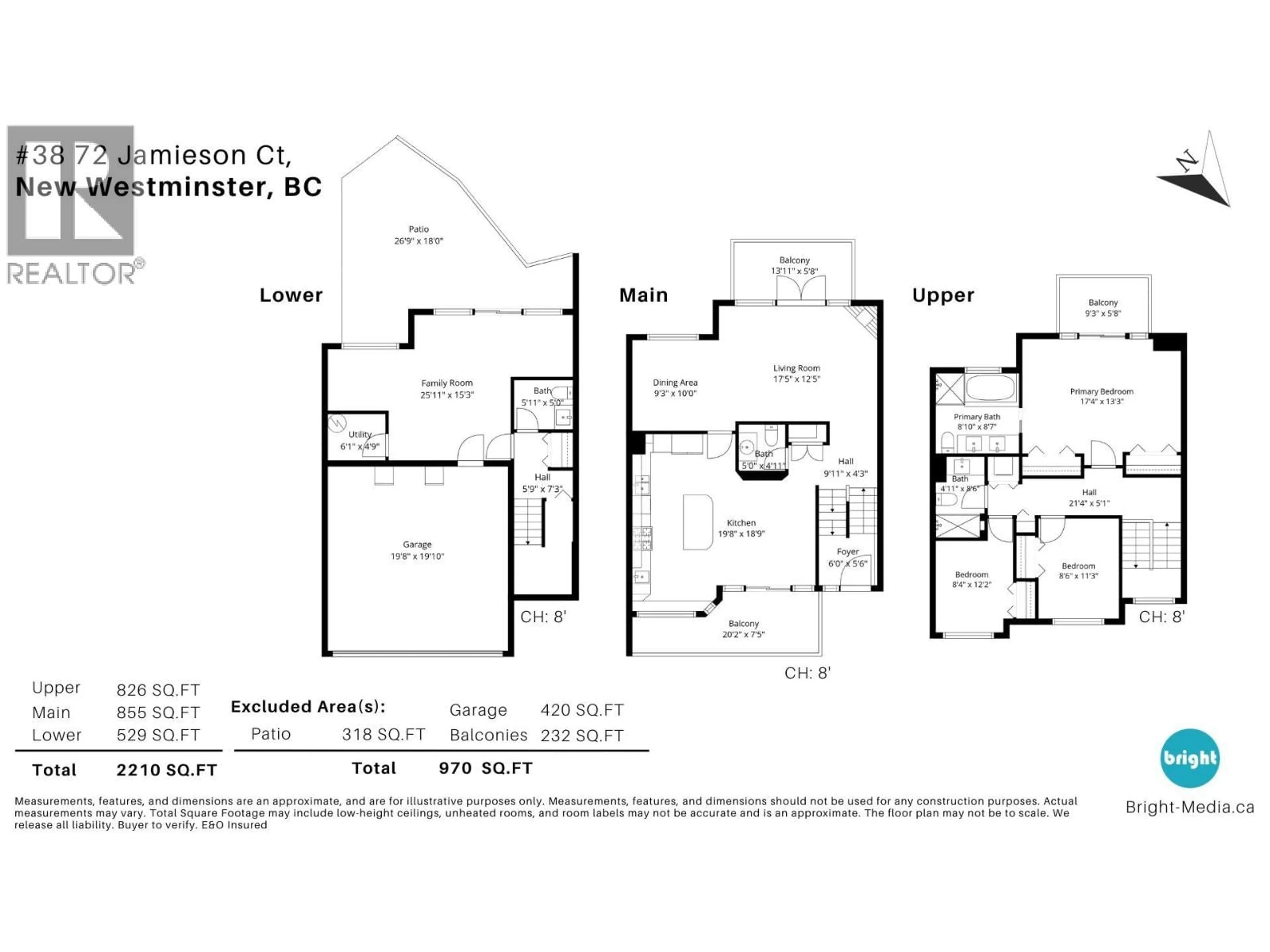 Floor plan for 38 - 72 JAMIESON COURT, New Westminster British Columbia V3L5R6