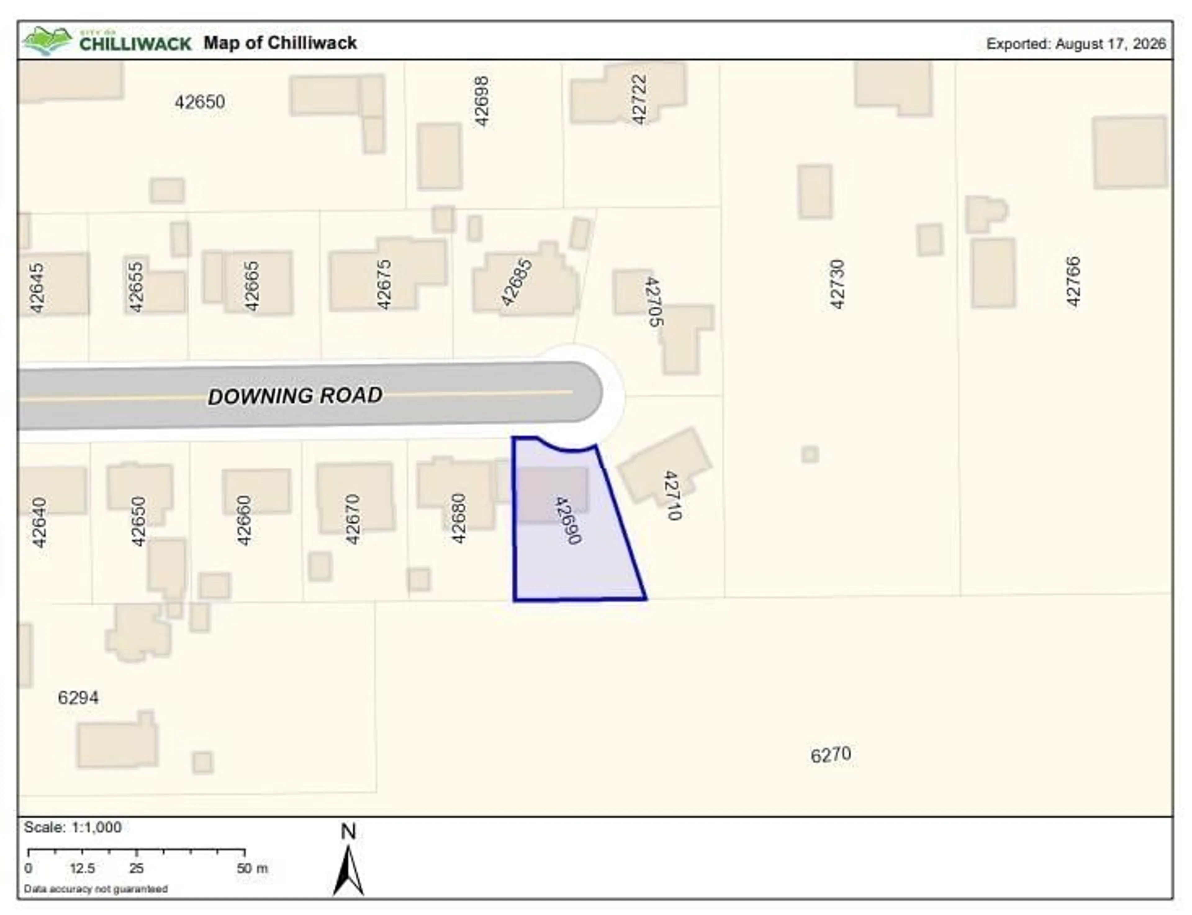 Picture of a map for 42690 DOWNING ROAD, Chilliwack British Columbia V2R4P3