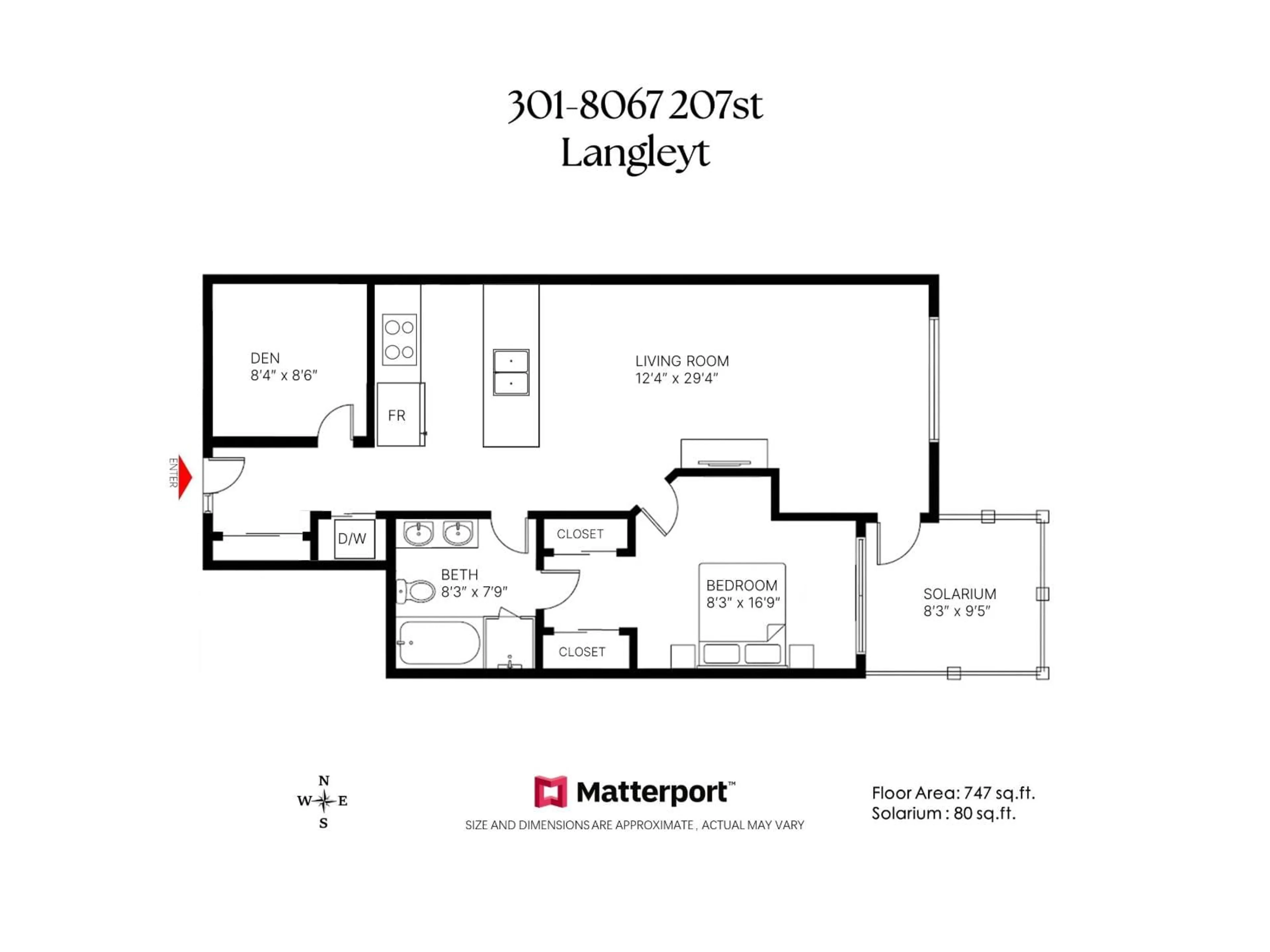 Floor plan for 301 - 8067 207 STREET, Langley British Columbia V2Y0N9