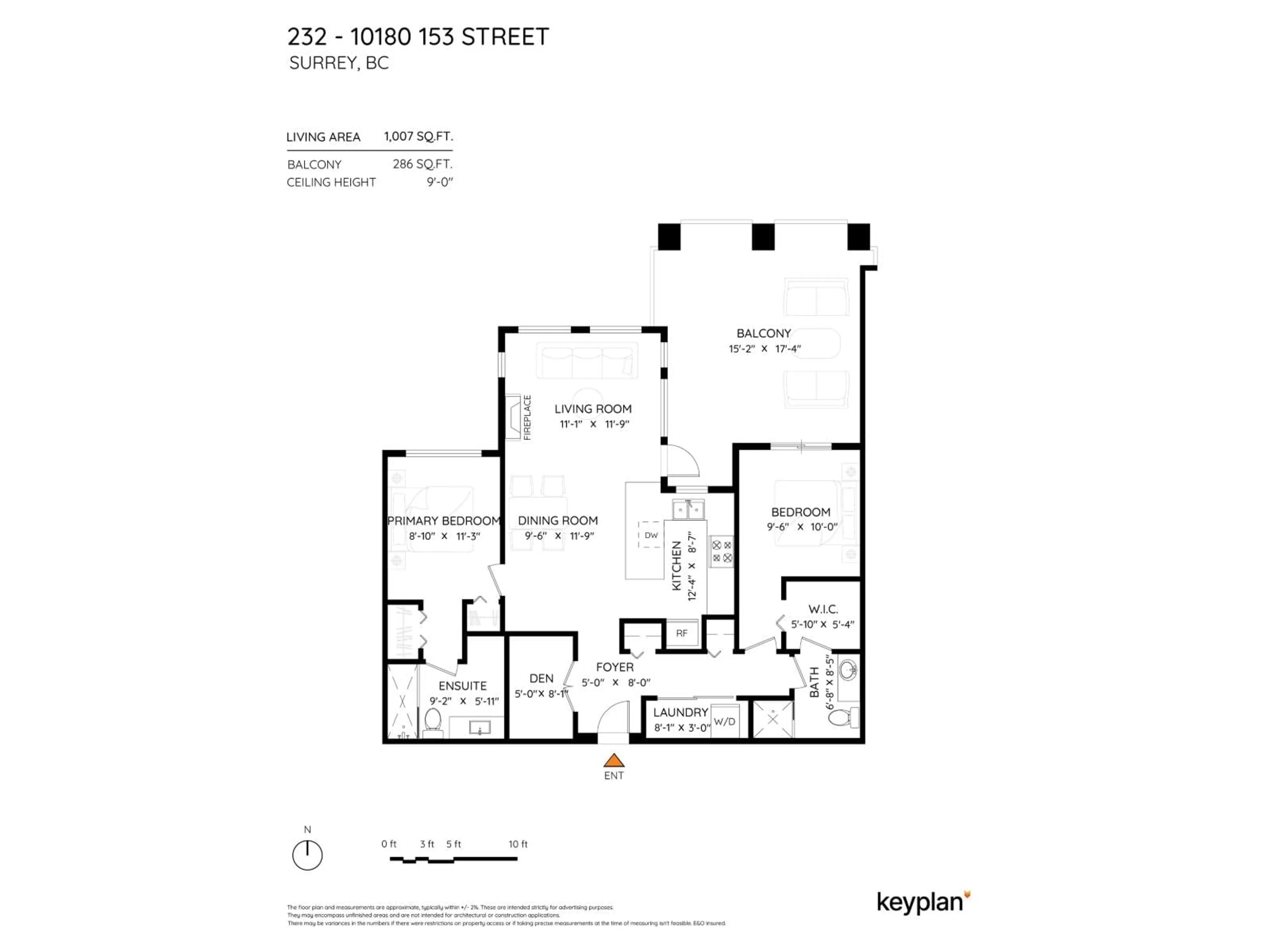 Floor plan for 232 - 10180 153 STREET, Surrey British Columbia V3R0B5