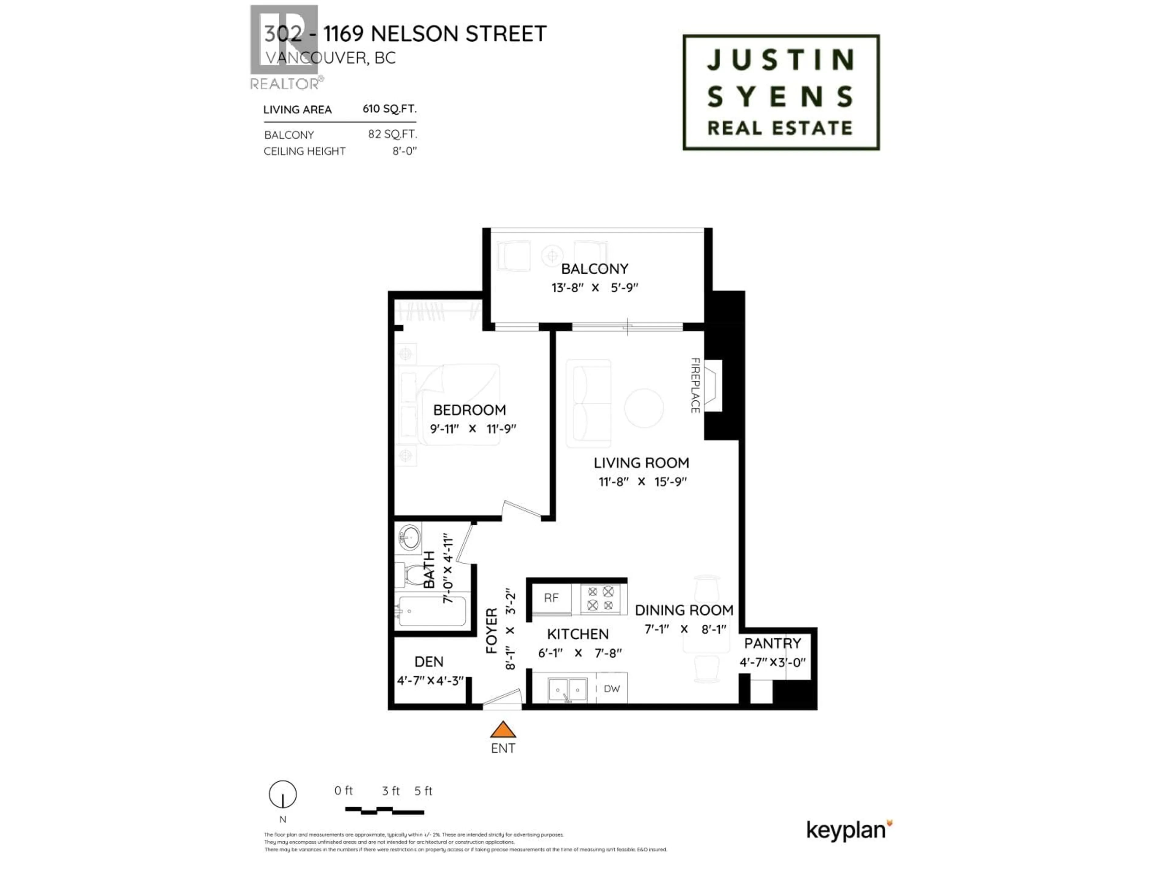 Floor plan for 203 - 1169 NELSON STREET, Vancouver British Columbia V6E1J3
