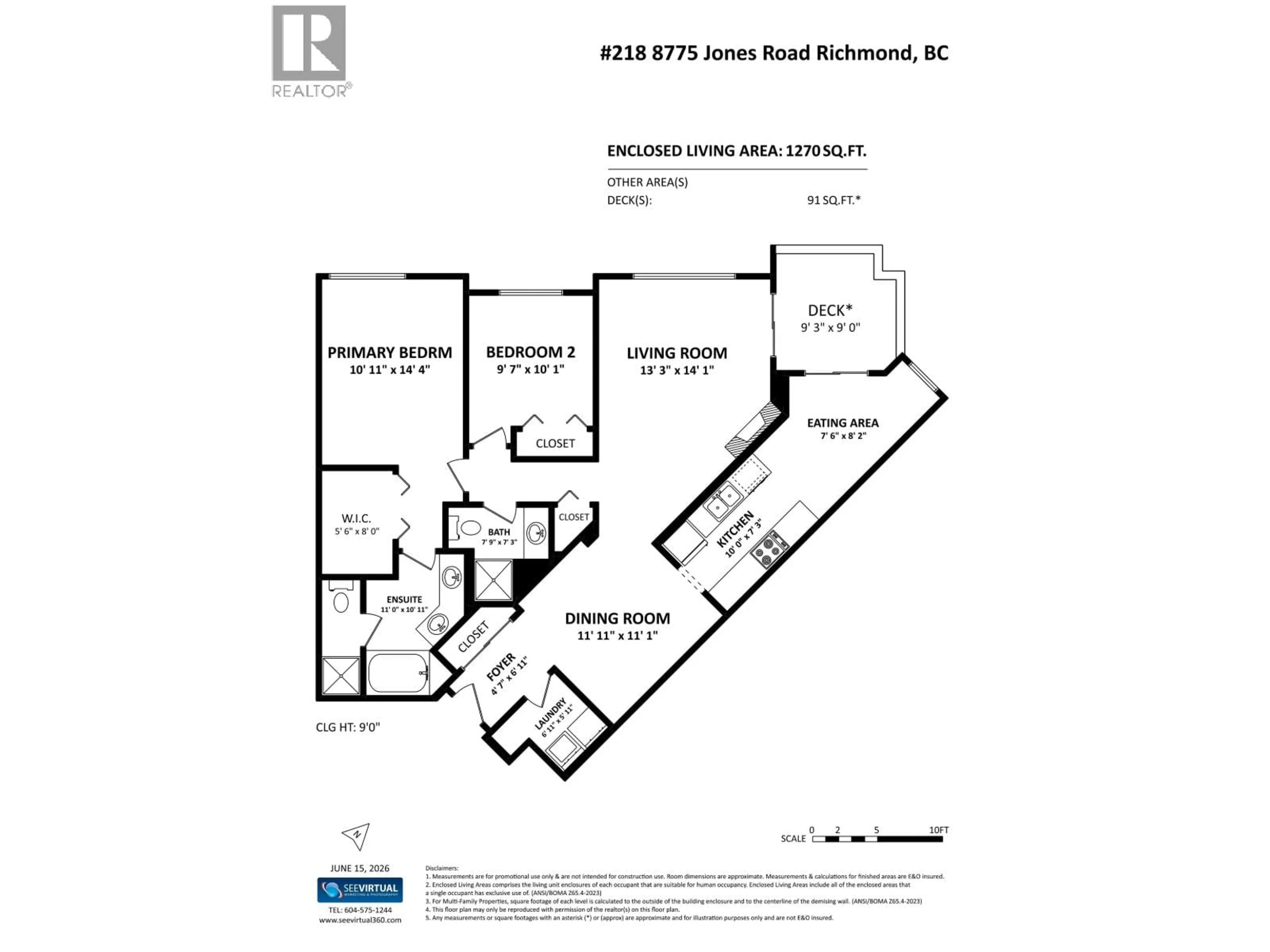 Floor plan for 218 - 8775 JONES ROAD, Richmond British Columbia V6Y3Y9