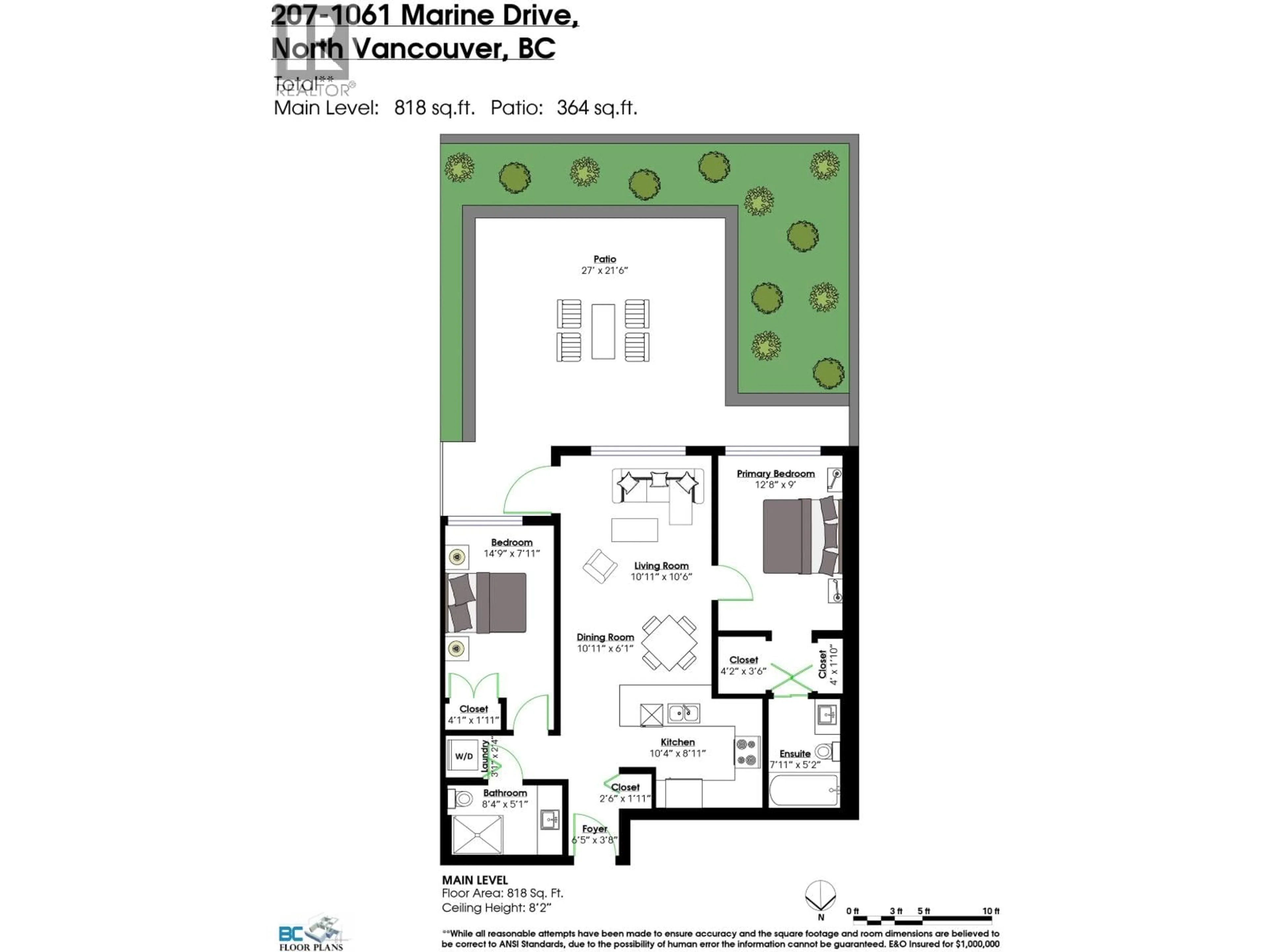 Floor plan for 207 - 1061 MARINE DRIVE, North Vancouver British Columbia V7P1S6