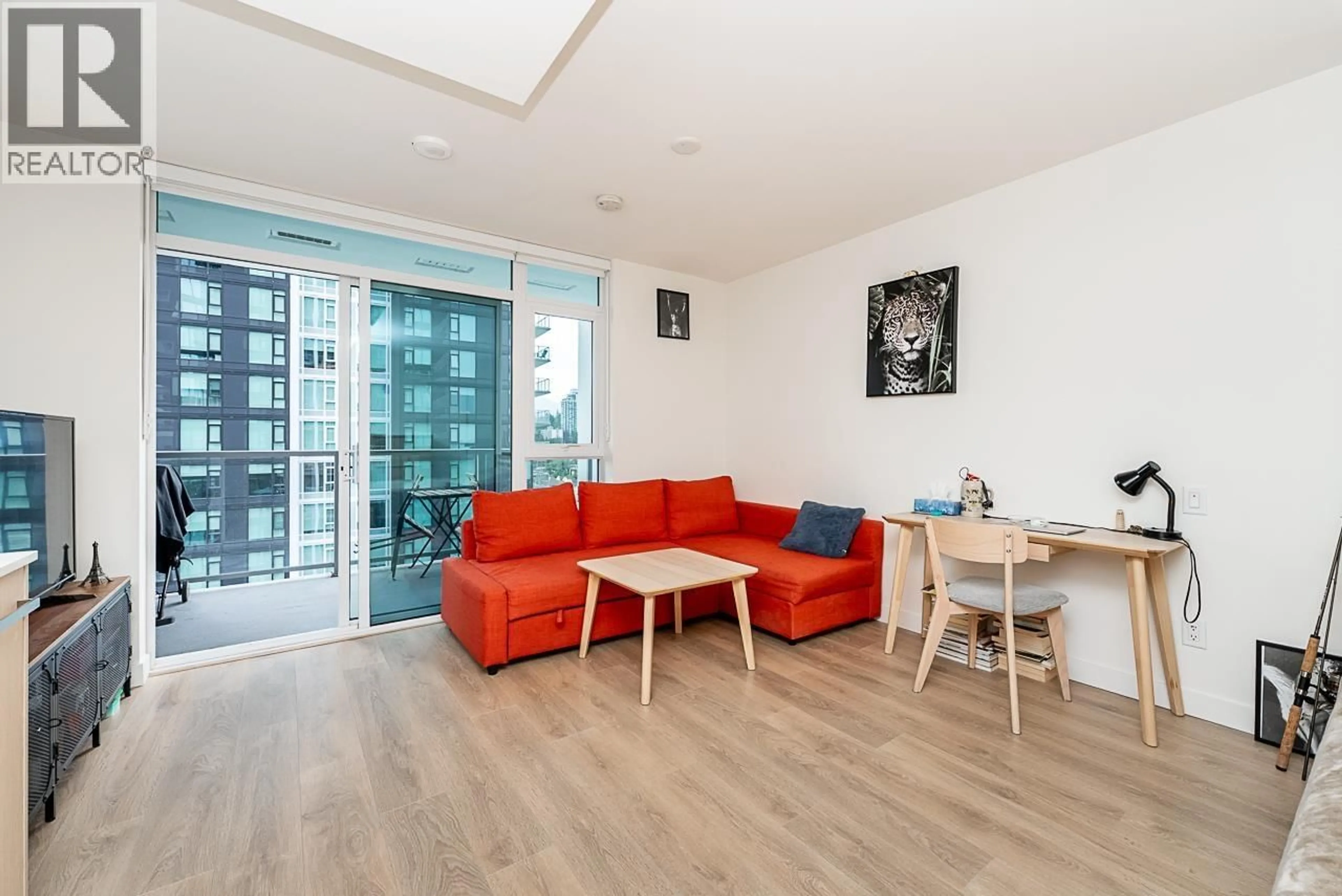 Living room with furniture, wood/laminate floor for 1705 - 308 ALDERSON AVENUE, Coquitlam British Columbia V3K0J2