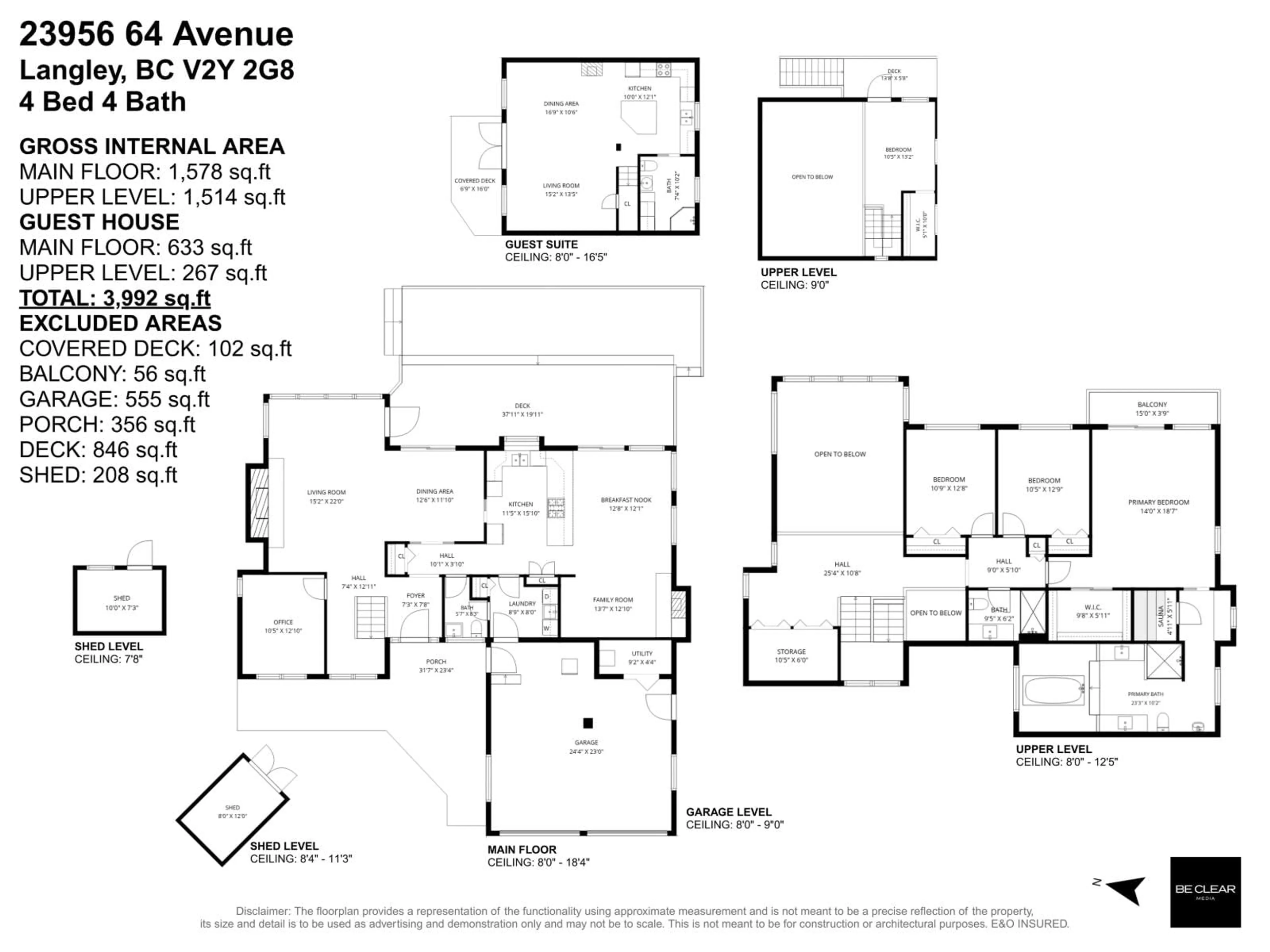 Floor plan for 23956 64 AVENUE, Langley British Columbia V2Y2G8