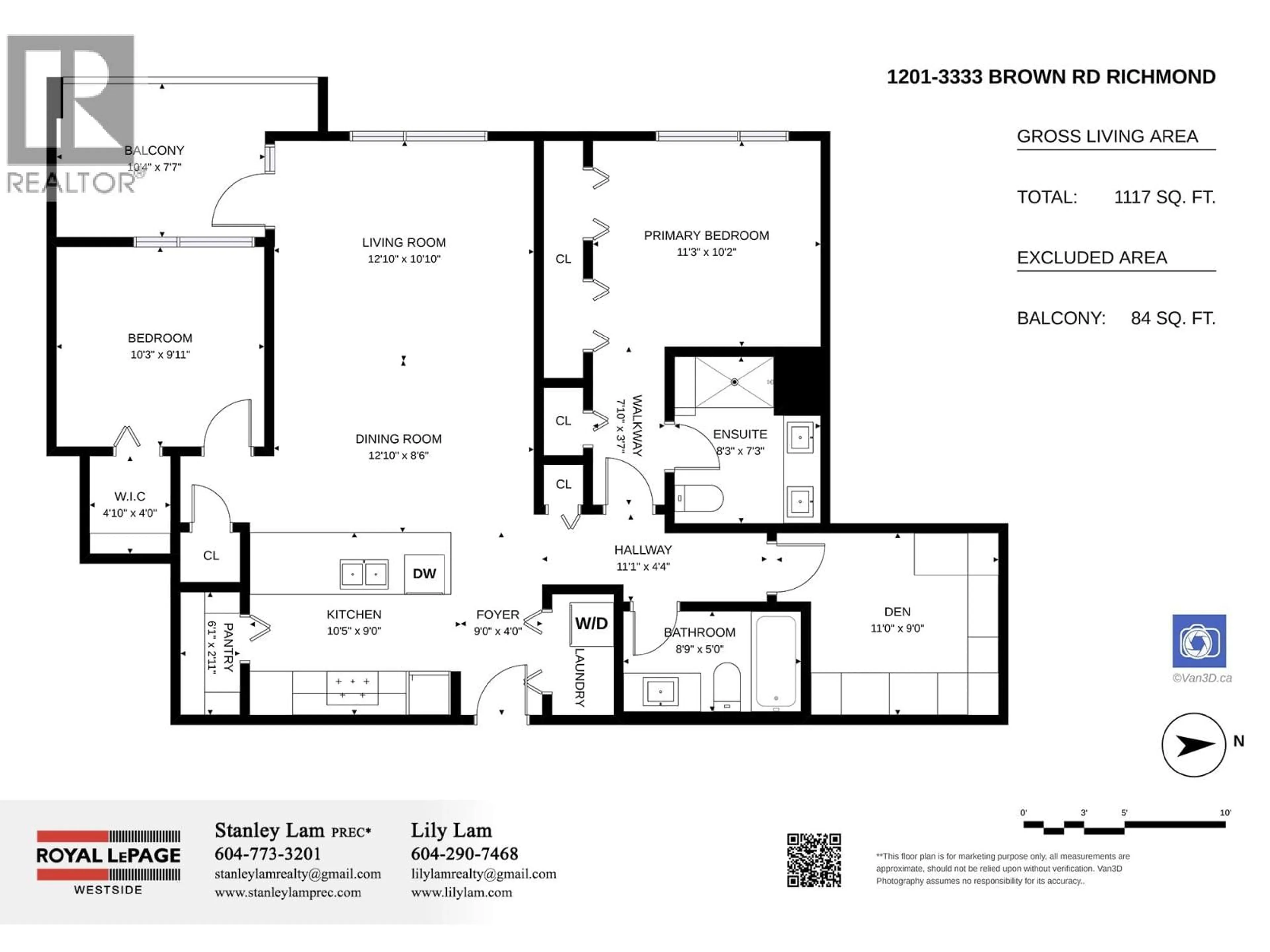 Floor plan for 1201 - 3333 BROWN ROAD, Richmond British Columbia V6X0P6