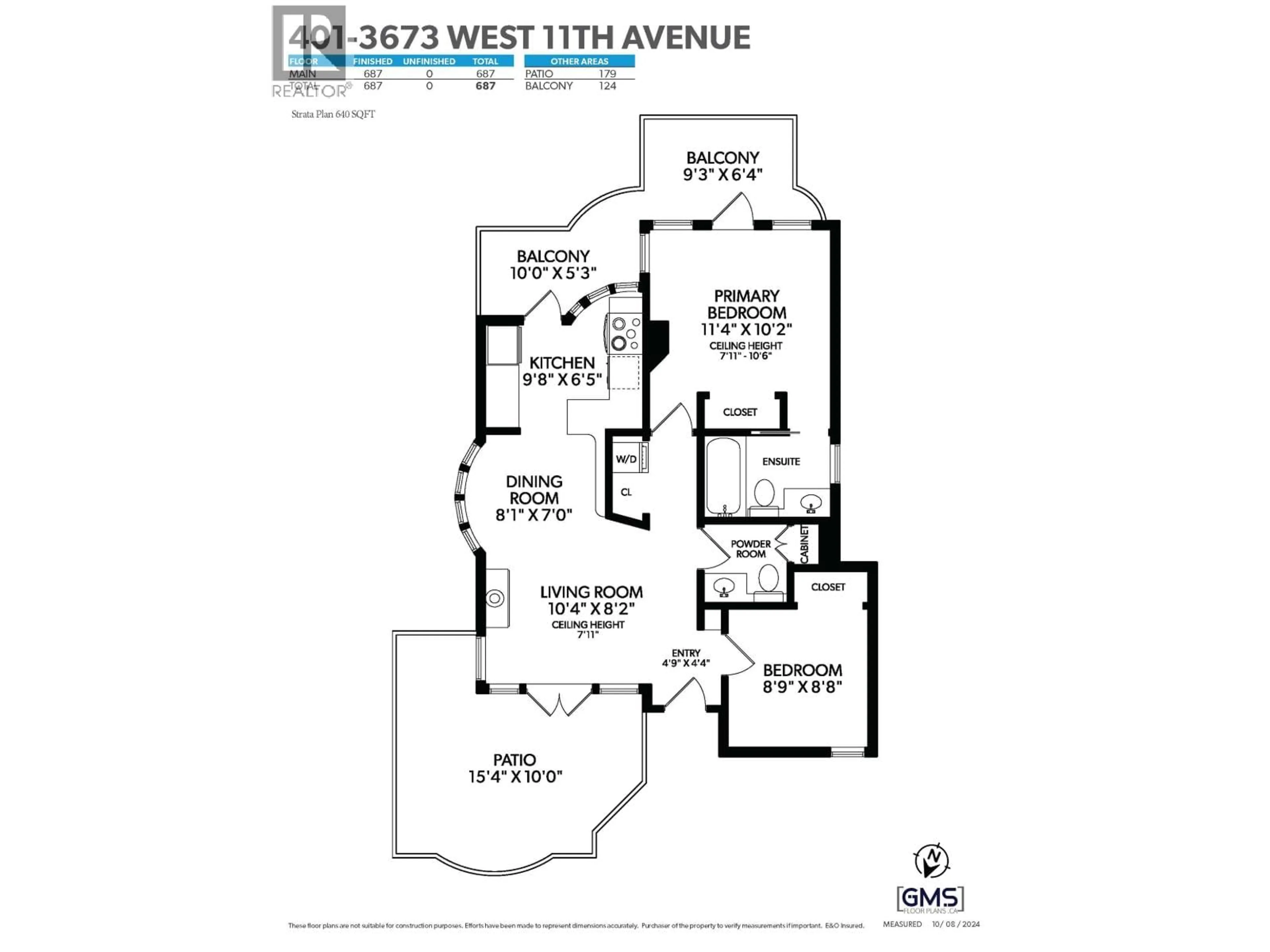 Floor plan for 401 - 3673 11TH AVENUE, Vancouver British Columbia V6R2K4