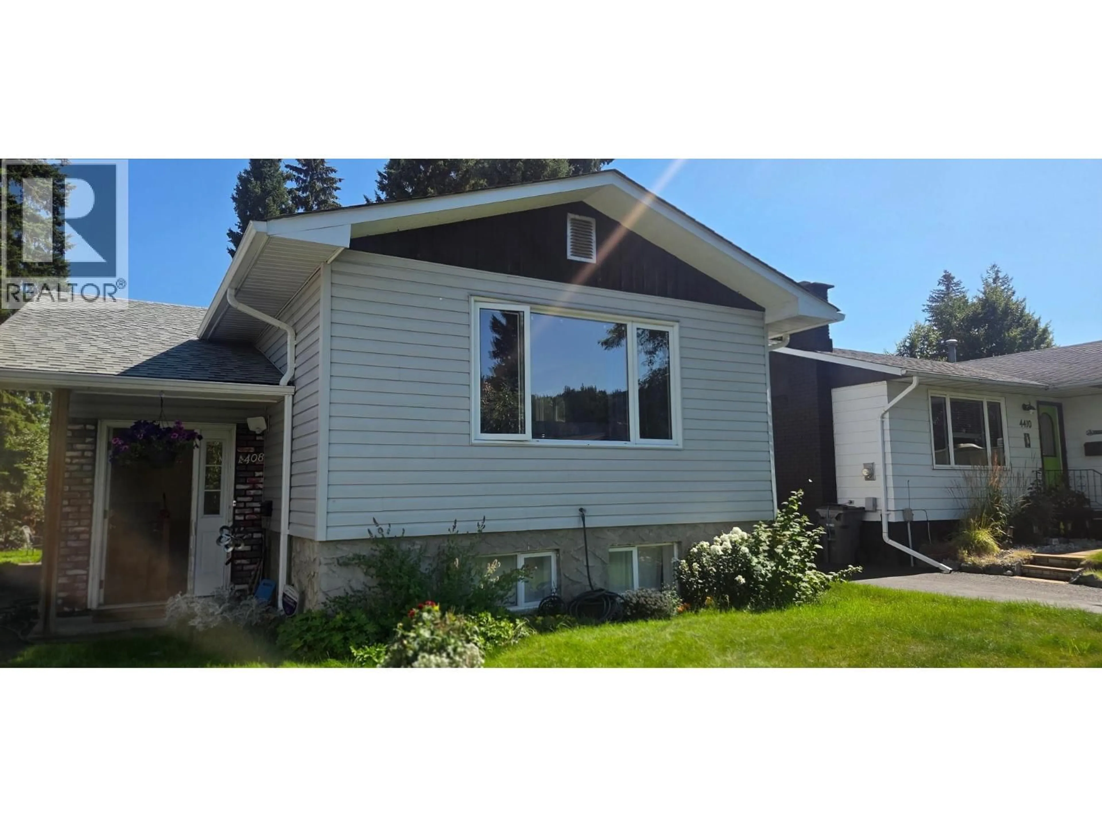 Home with vinyl exterior material, street for 4408 URQUHART CRESCENT, Prince George British Columbia V2M5H1