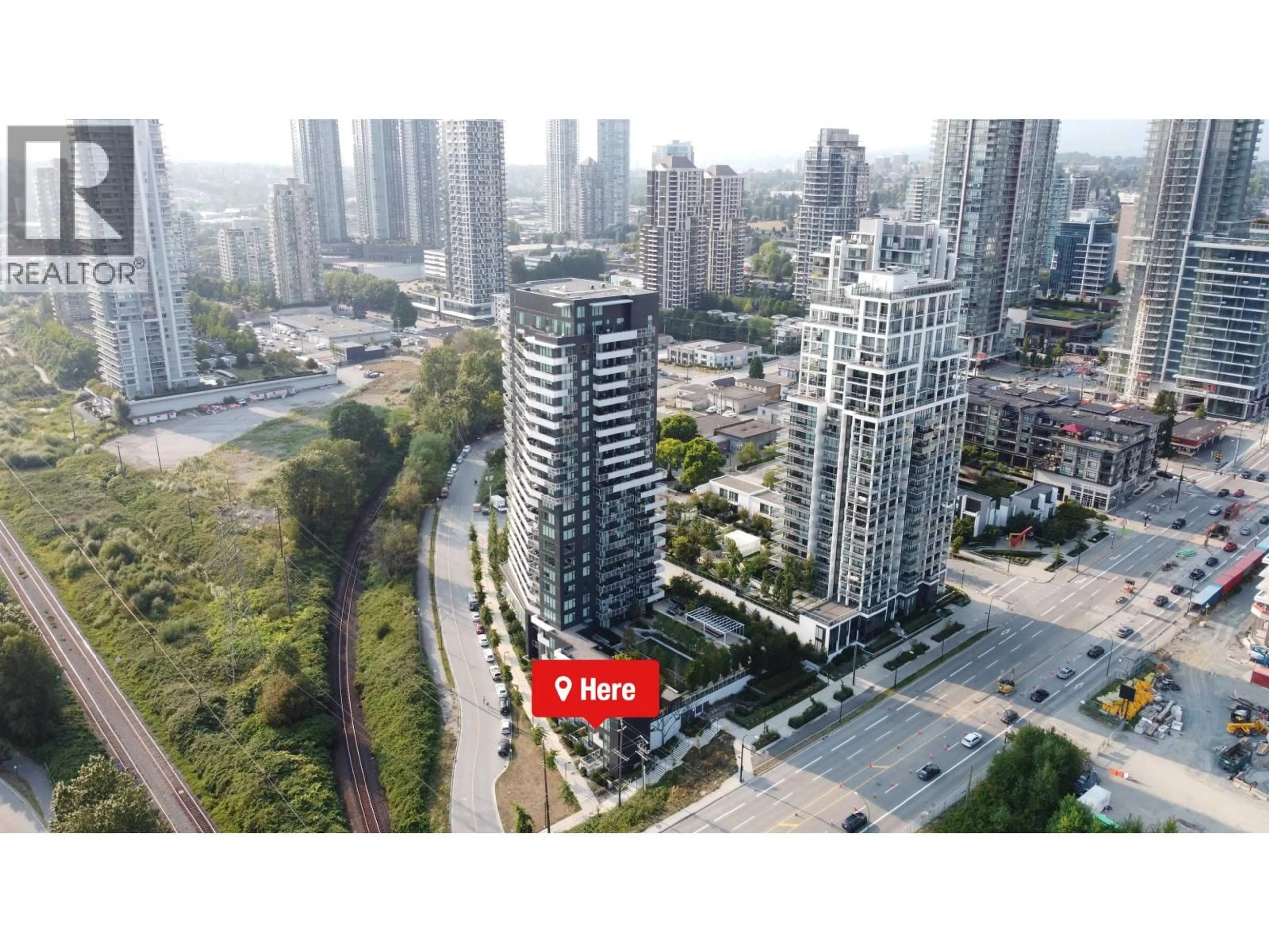 A pic from outside/outdoor area/front of a property/back of a property/a pic from drone, city buildings view from balcony for 106 - 4433 ALASKA STREET, Burnaby British Columbia V5C5T3