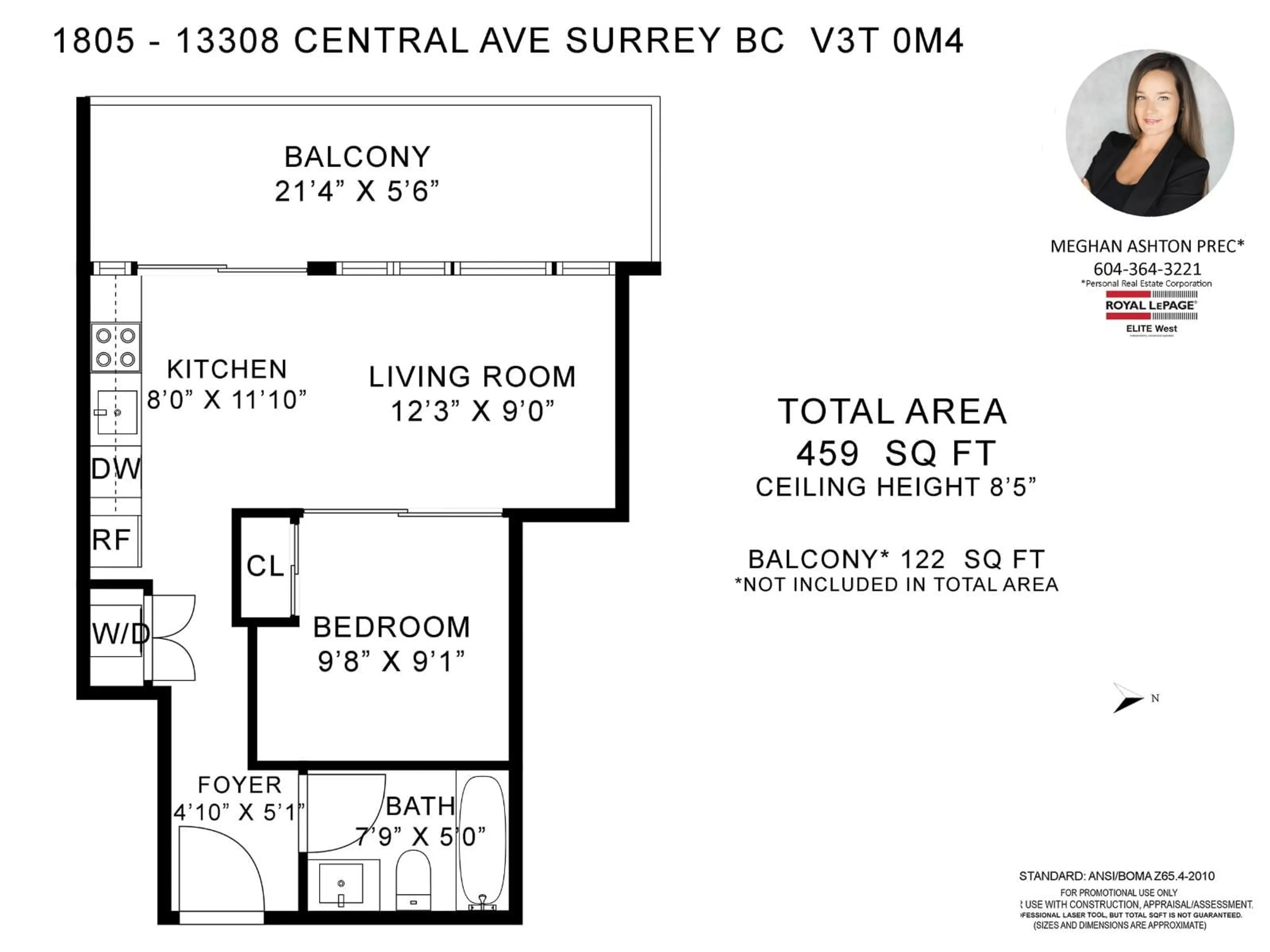 Floor plan for 1805 - 13308 CENTRAL AVENUE, Surrey British Columbia V3T0M4