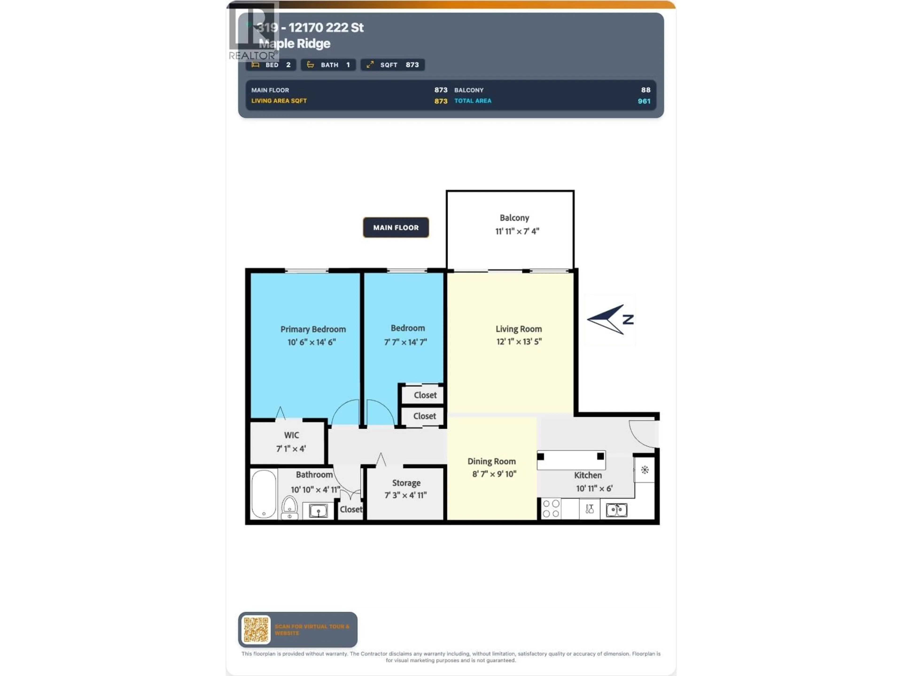 Floor plan for 319 - 12170 222 STREET, Maple Ridge British Columbia V2X8H1