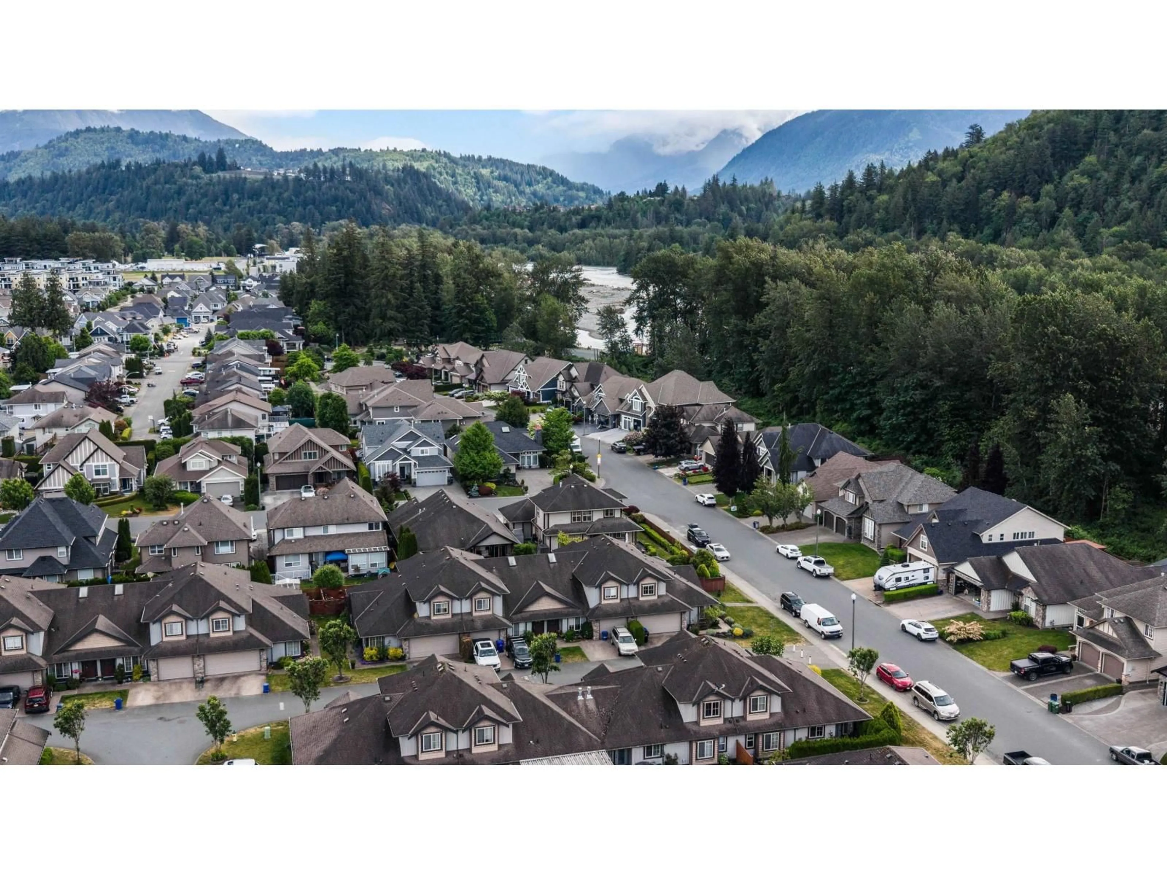 A pic from outside/outdoor area/front of a property/back of a property/a pic from drone, mountain view for 74 - 44523 MCLAREN DRIVE, Chilliwack British Columbia V2R0C2
