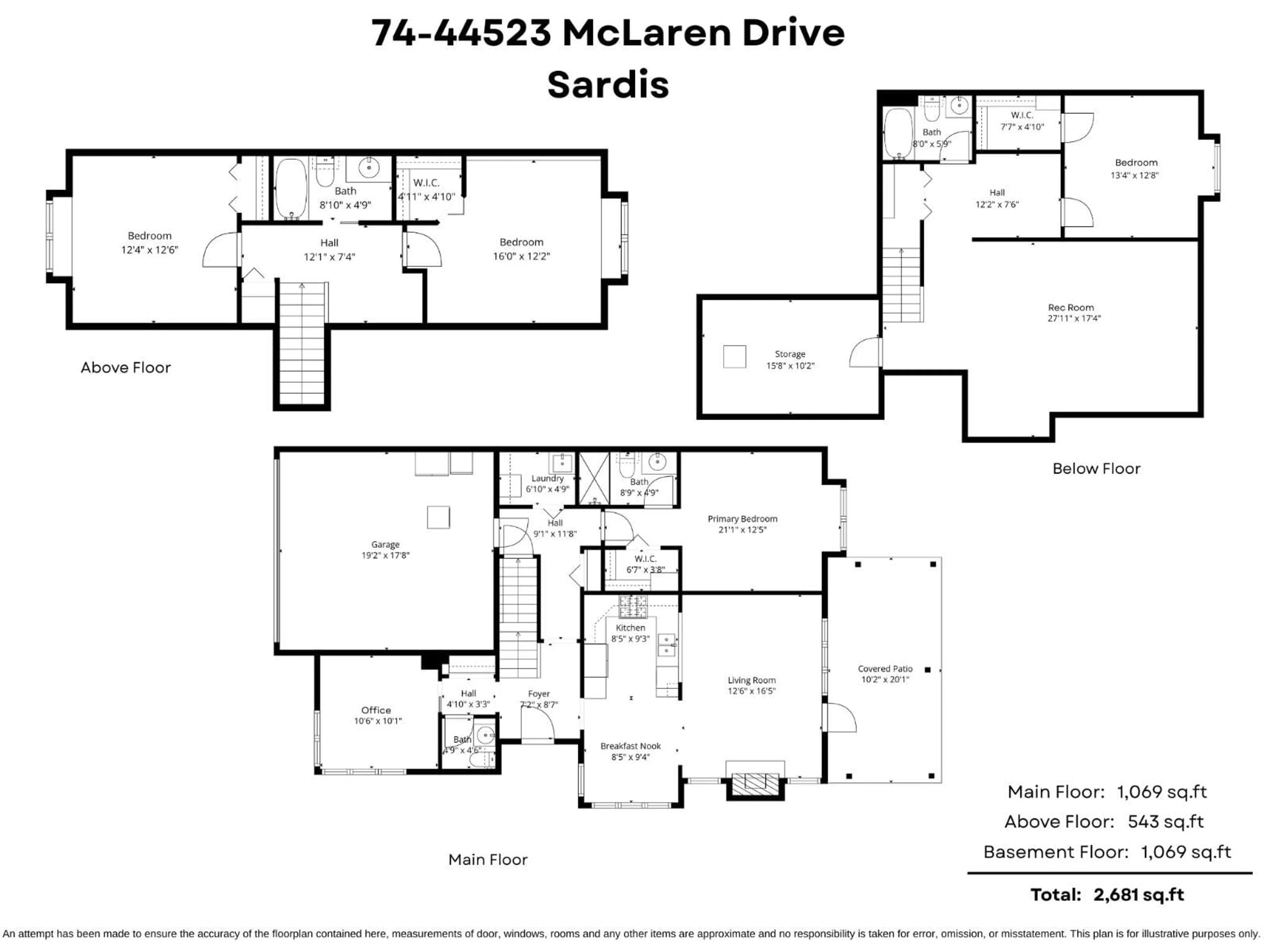 Floor plan for 74 - 44523 MCLAREN DRIVE, Chilliwack British Columbia V2R0C2