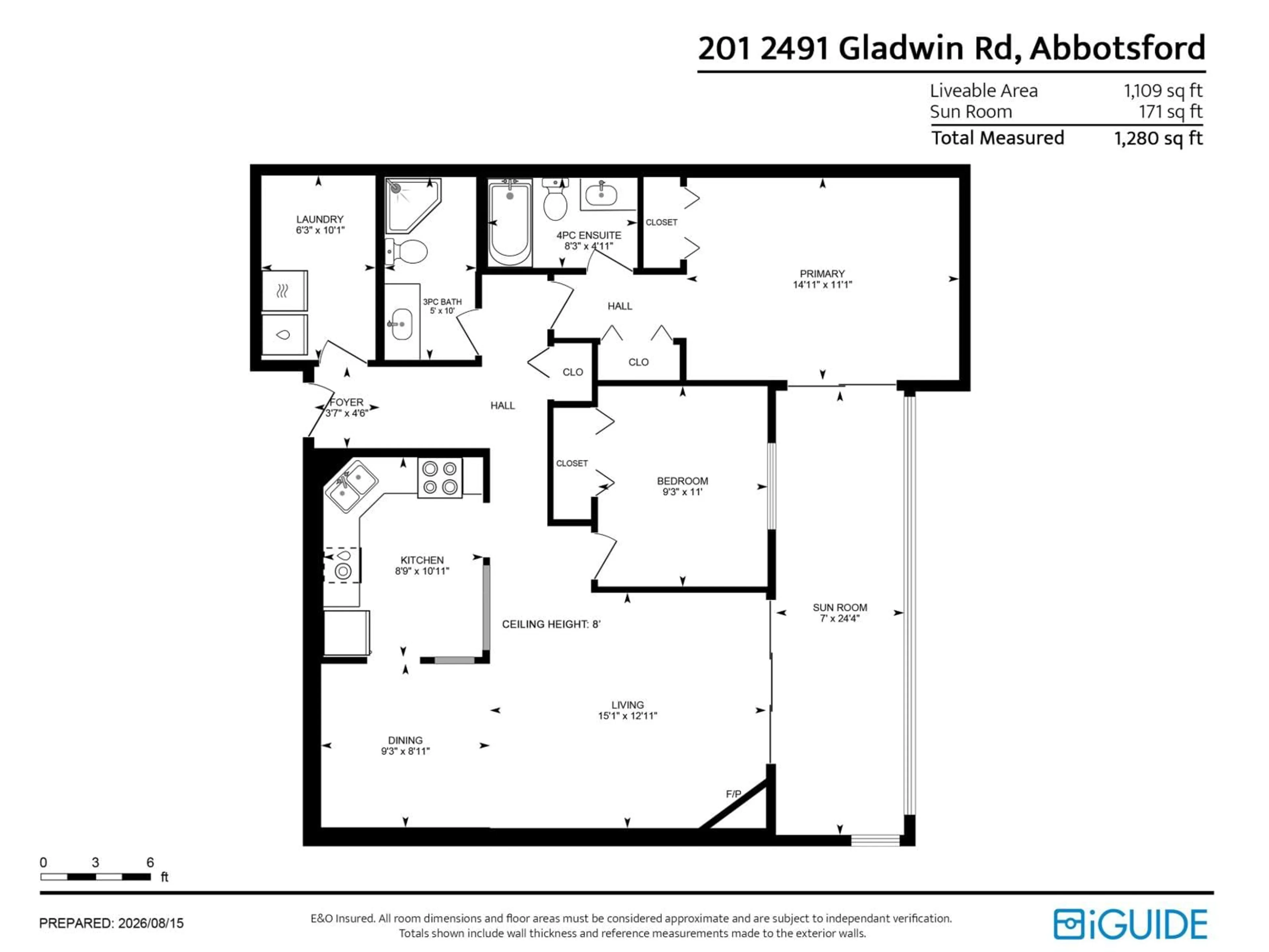 Floor plan for 201 - 2491 GLADWIN ROAD, Abbotsford British Columbia V2T3N8