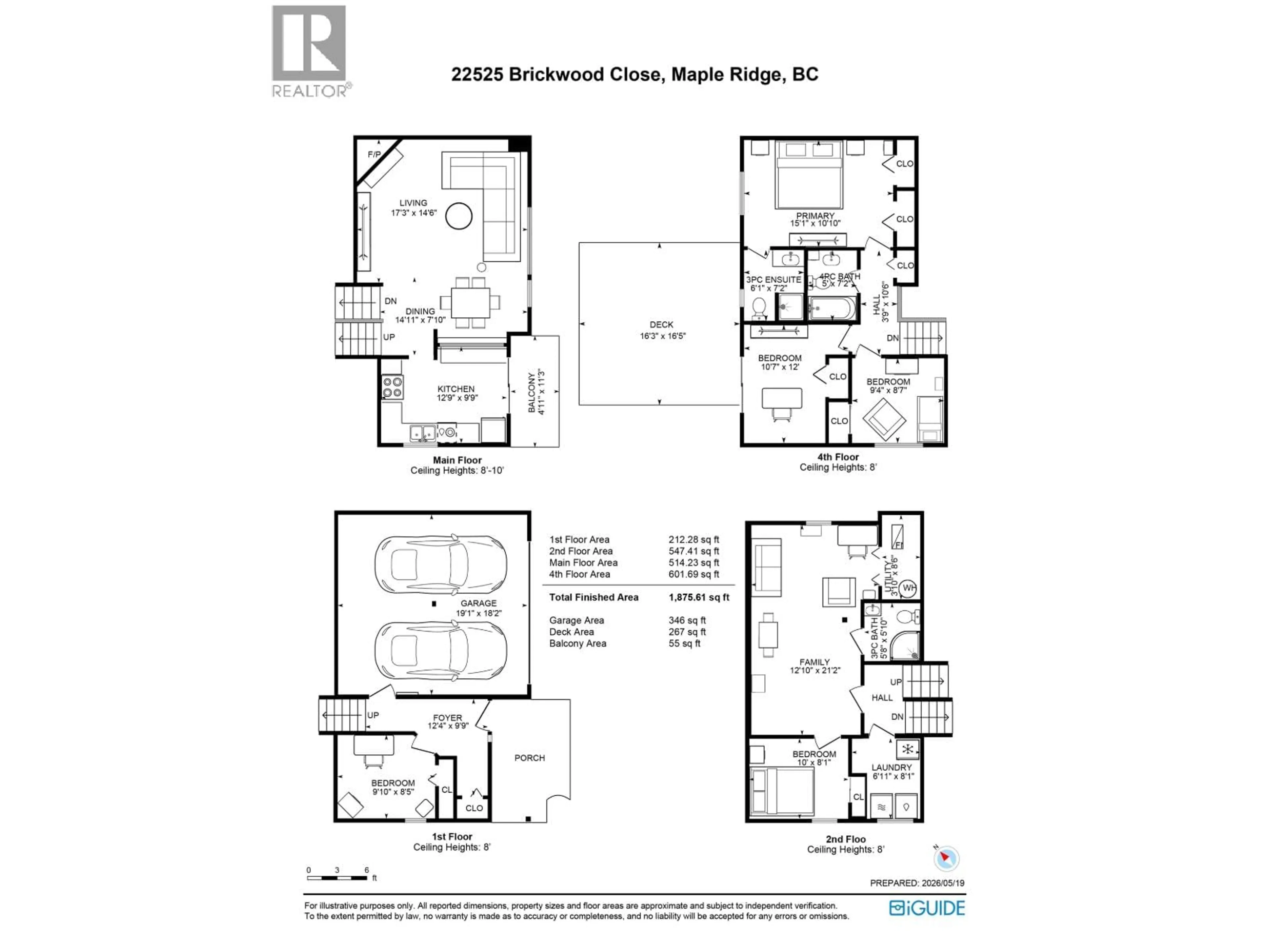 Floor plan for 22525 BRICKWOOD CLOSE, Maple Ridge British Columbia V2X9J5