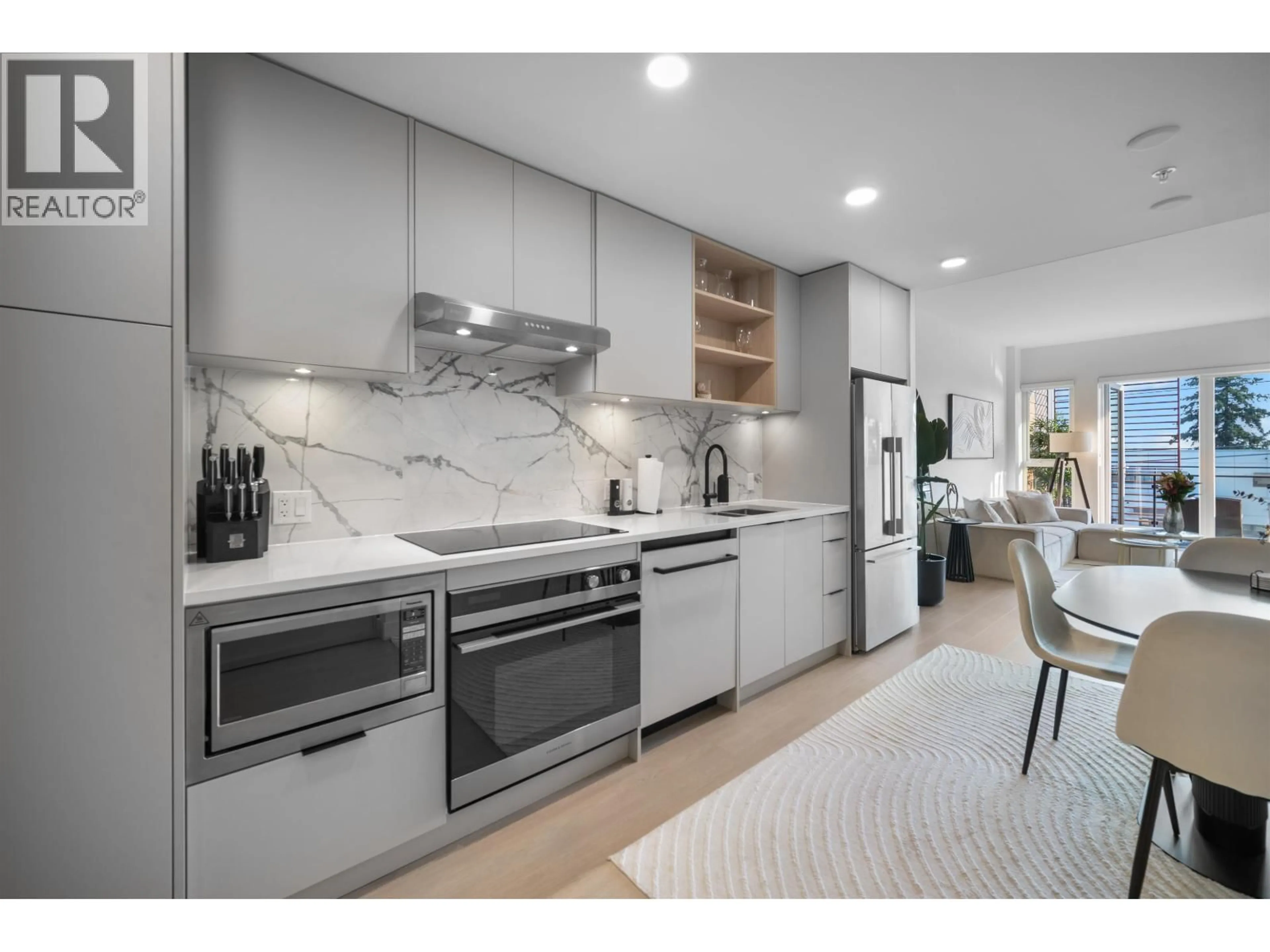 Contemporary kitchen, ceramic/tile floor for 454 - 422 3RD STREET, North Vancouver British Columbia V7L0K1