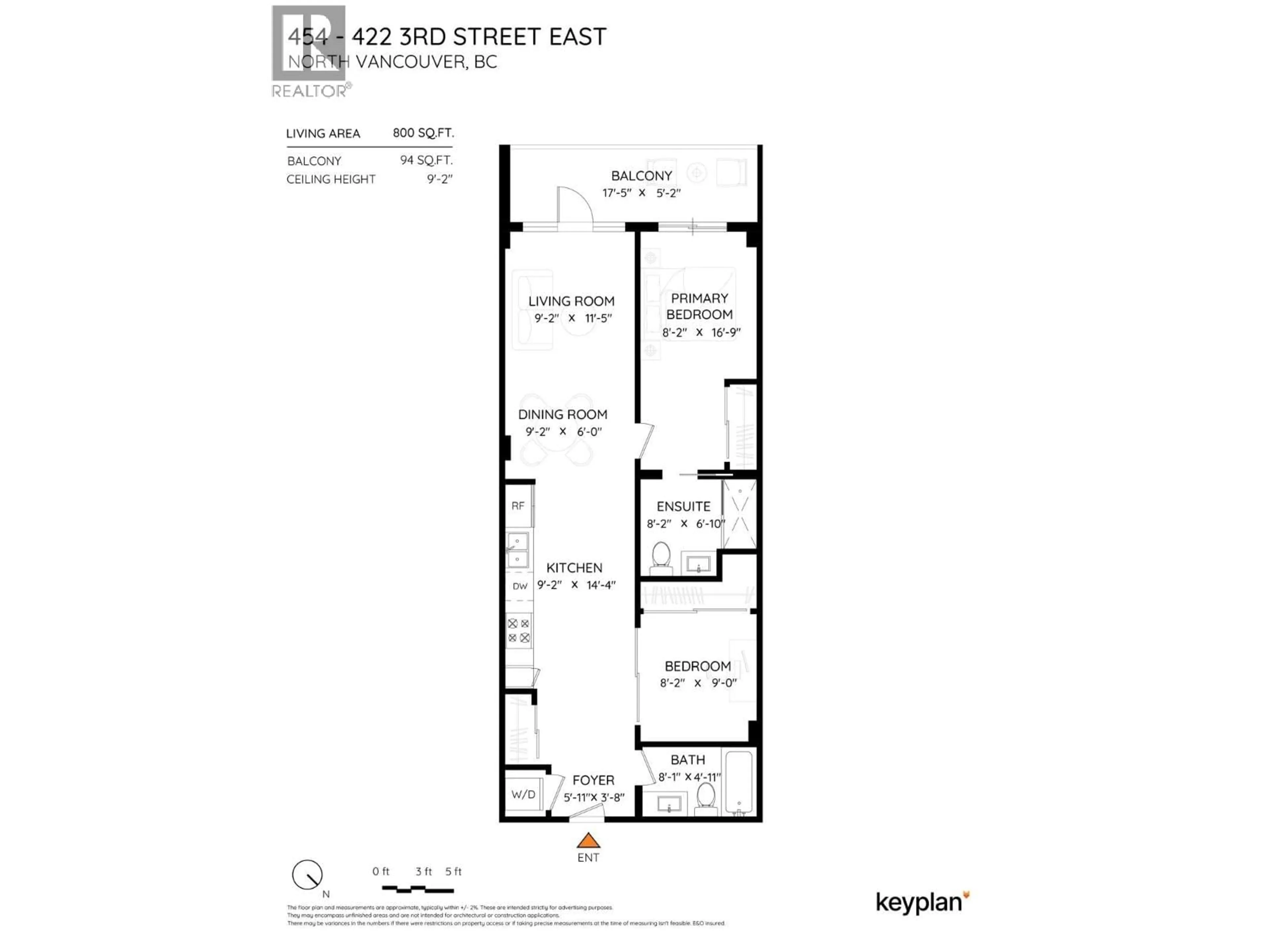 Floor plan for 454 - 422 3RD STREET, North Vancouver British Columbia V7L0K1