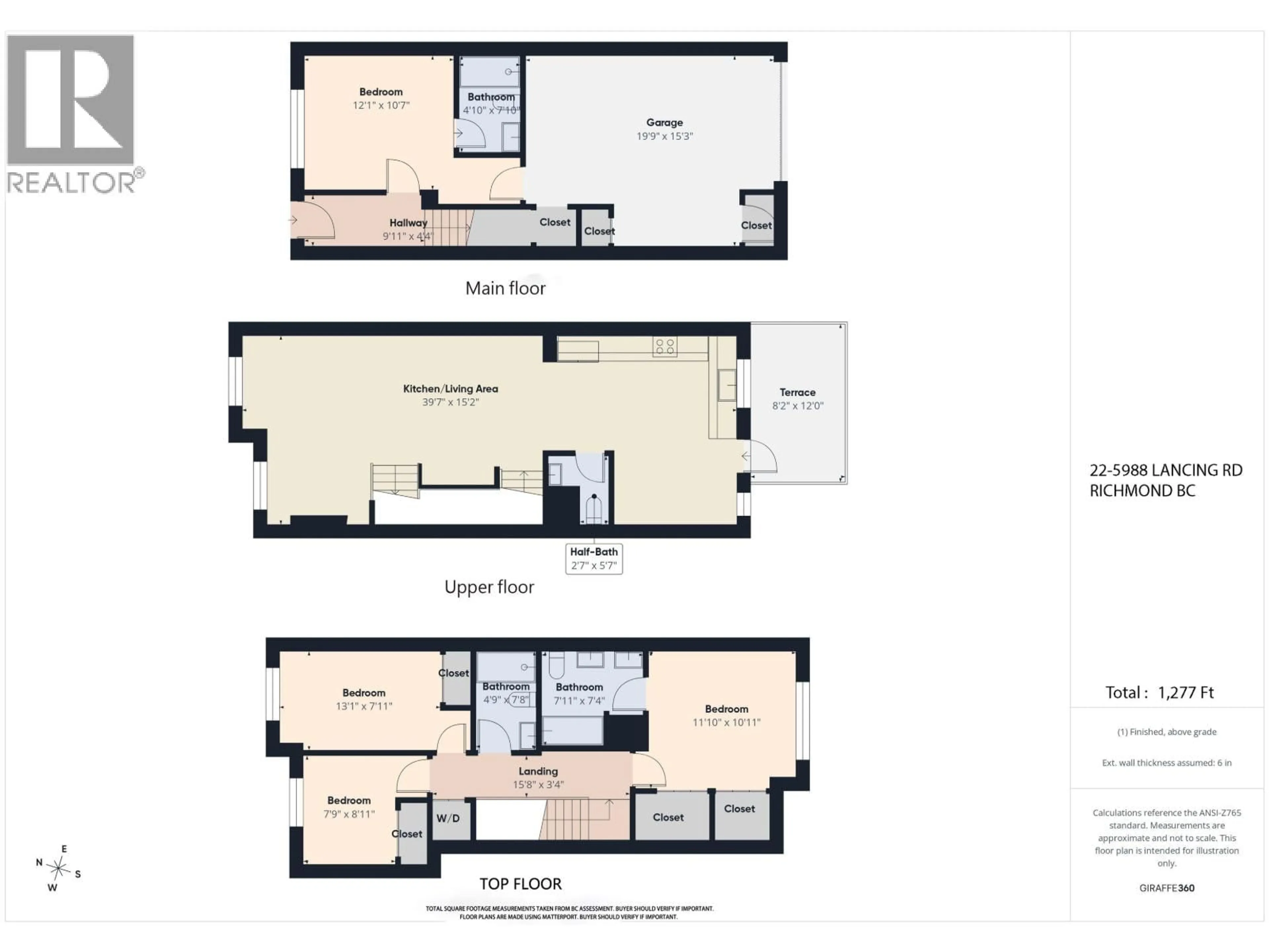 Floor plan for 22 - 5988 LANCING RD, Richmond British Columbia V7C3A8