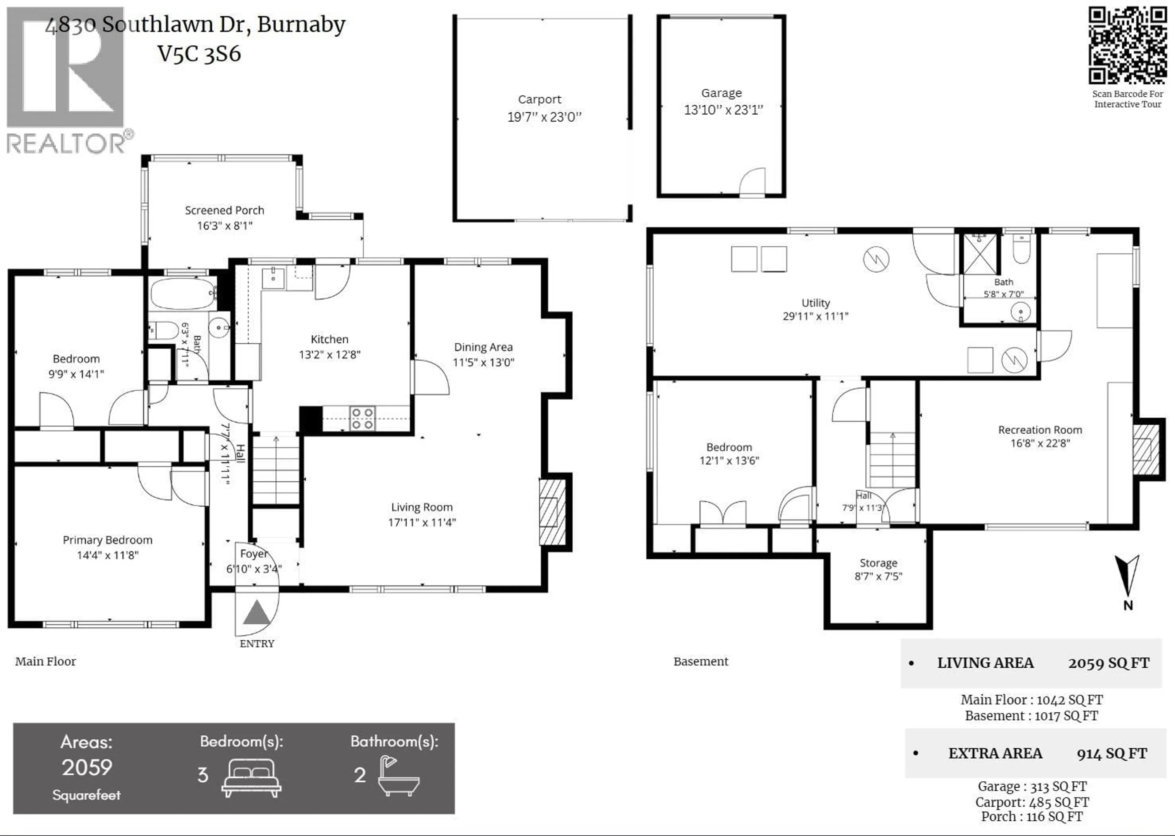 Floor plan for 4830 SOUTHLAWN DRIVE, Burnaby British Columbia V5C3S6