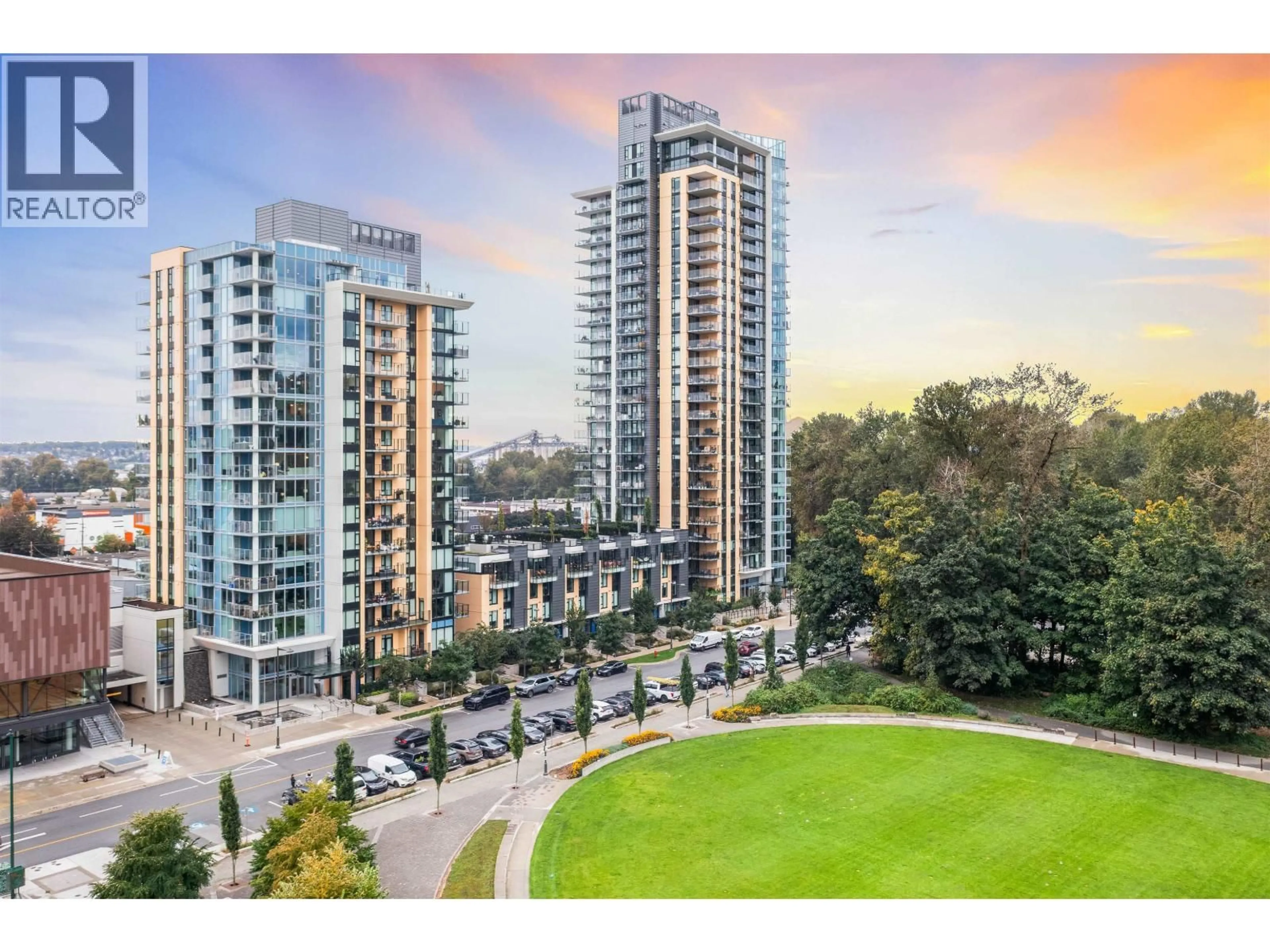 A pic from outside/outdoor area/front of a property/back of a property/a pic from drone, city buildings view from balcony for 1705 - 1401 HUNTER STREET, North Vancouver British Columbia V7J0E2