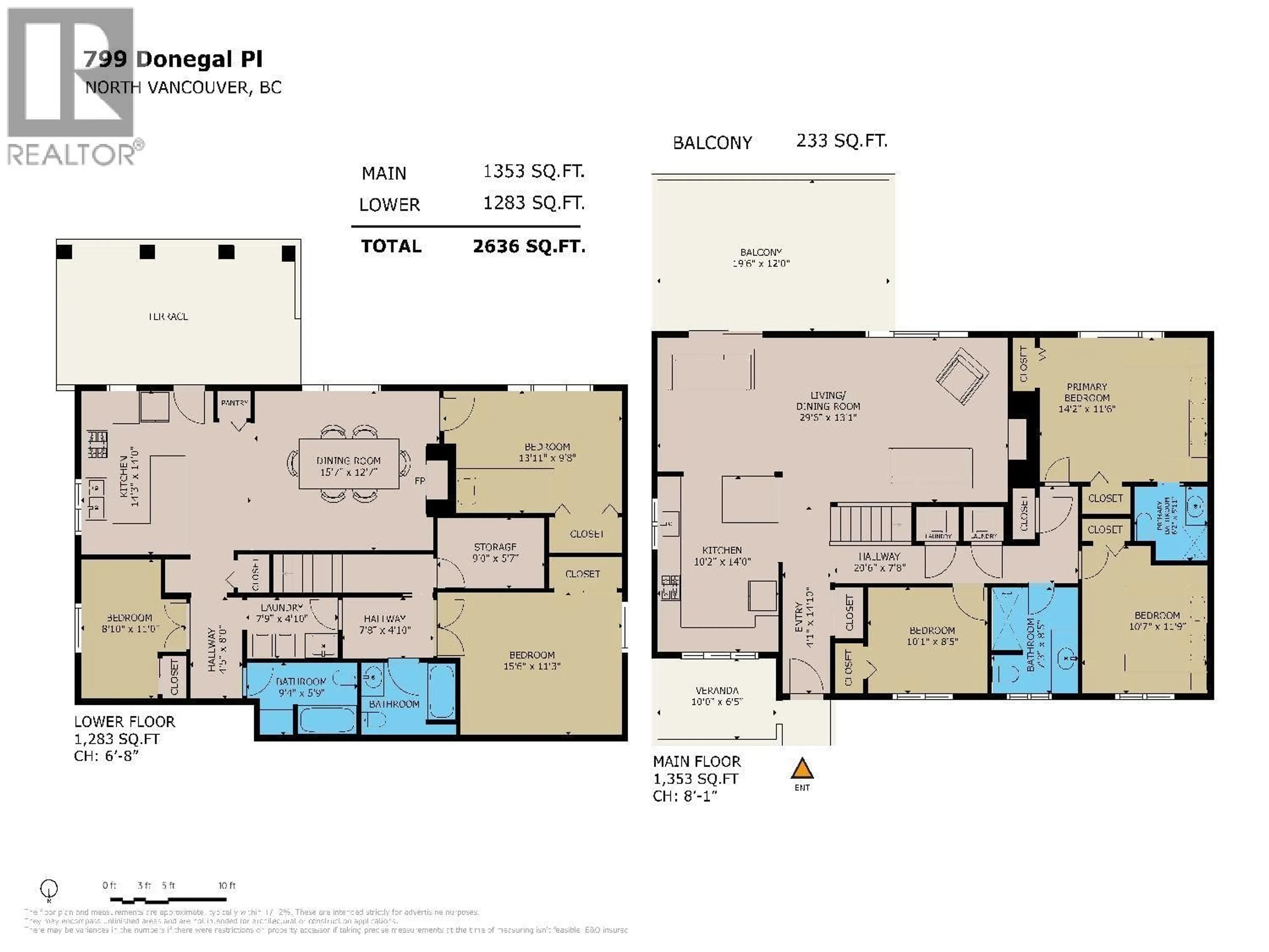 Floor plan for 799 DONEGAL PLACE, North Vancouver British Columbia V7N2X8