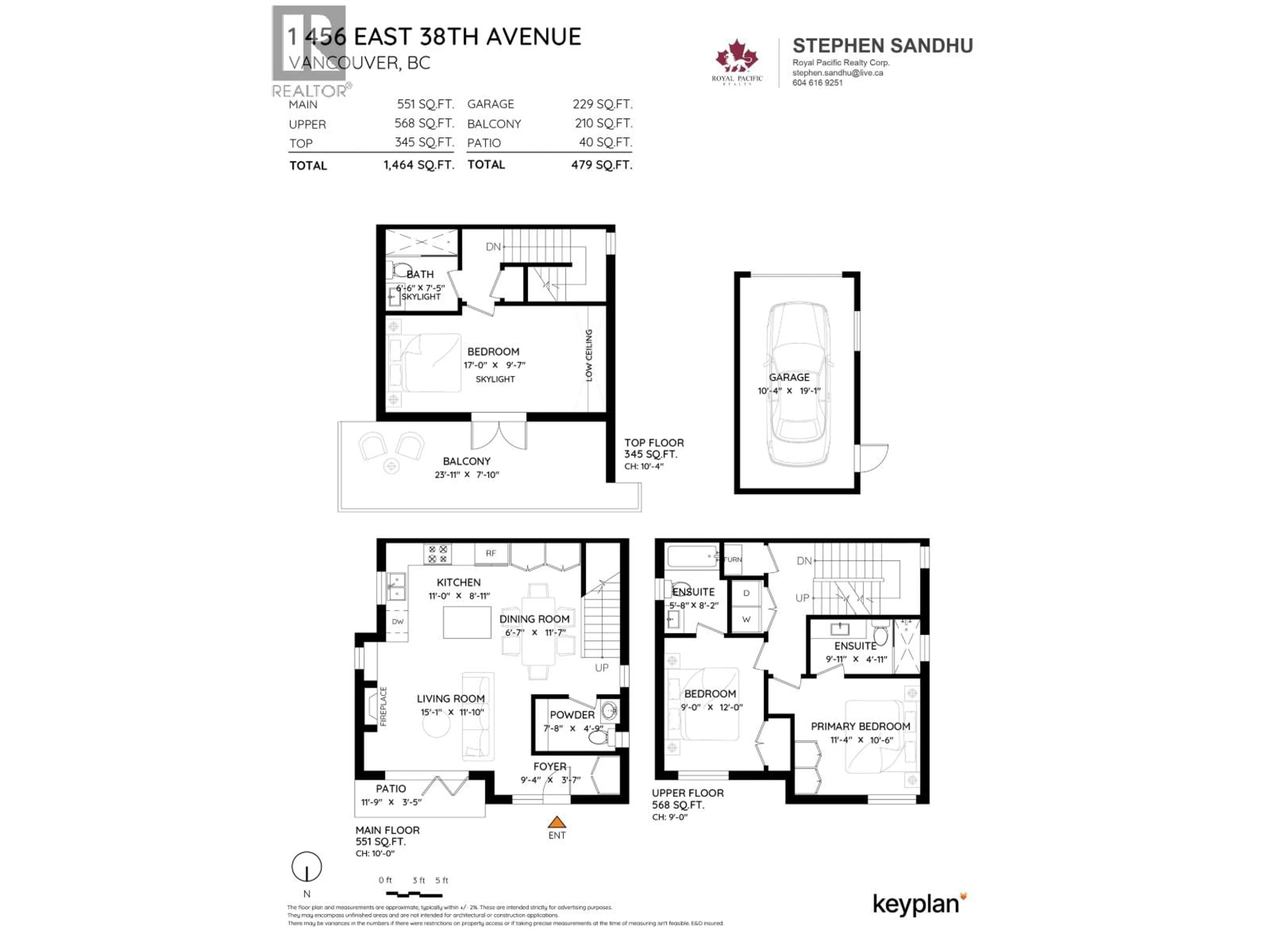 Floor plan for 1 - 456 38TH AVENUE, Vancouver British Columbia V5W1H7
