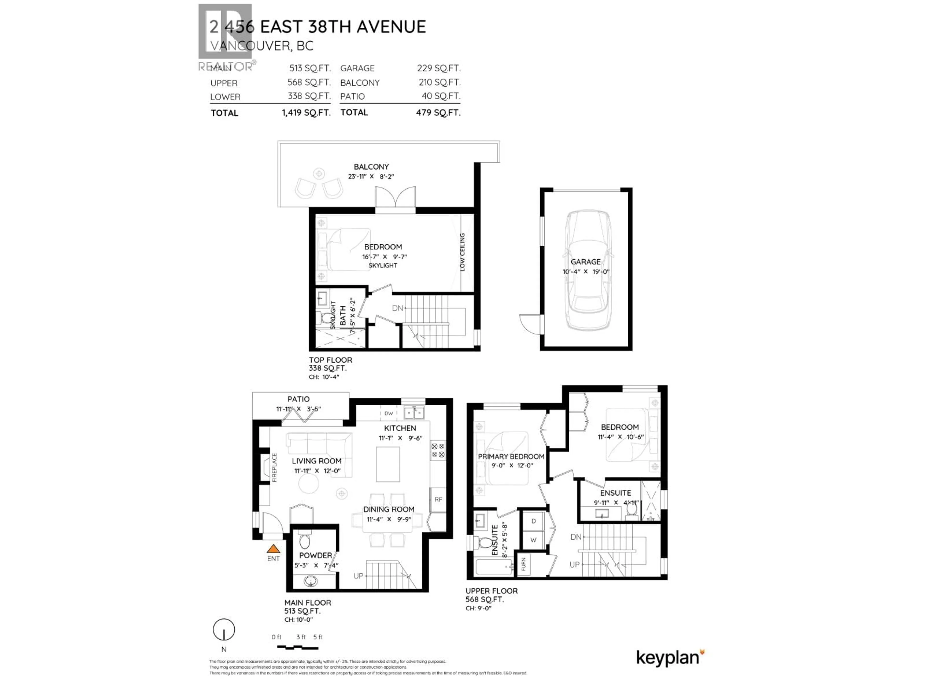 Floor plan for 2 - 456 38TH AVENUE, Vancouver British Columbia V5W1H7