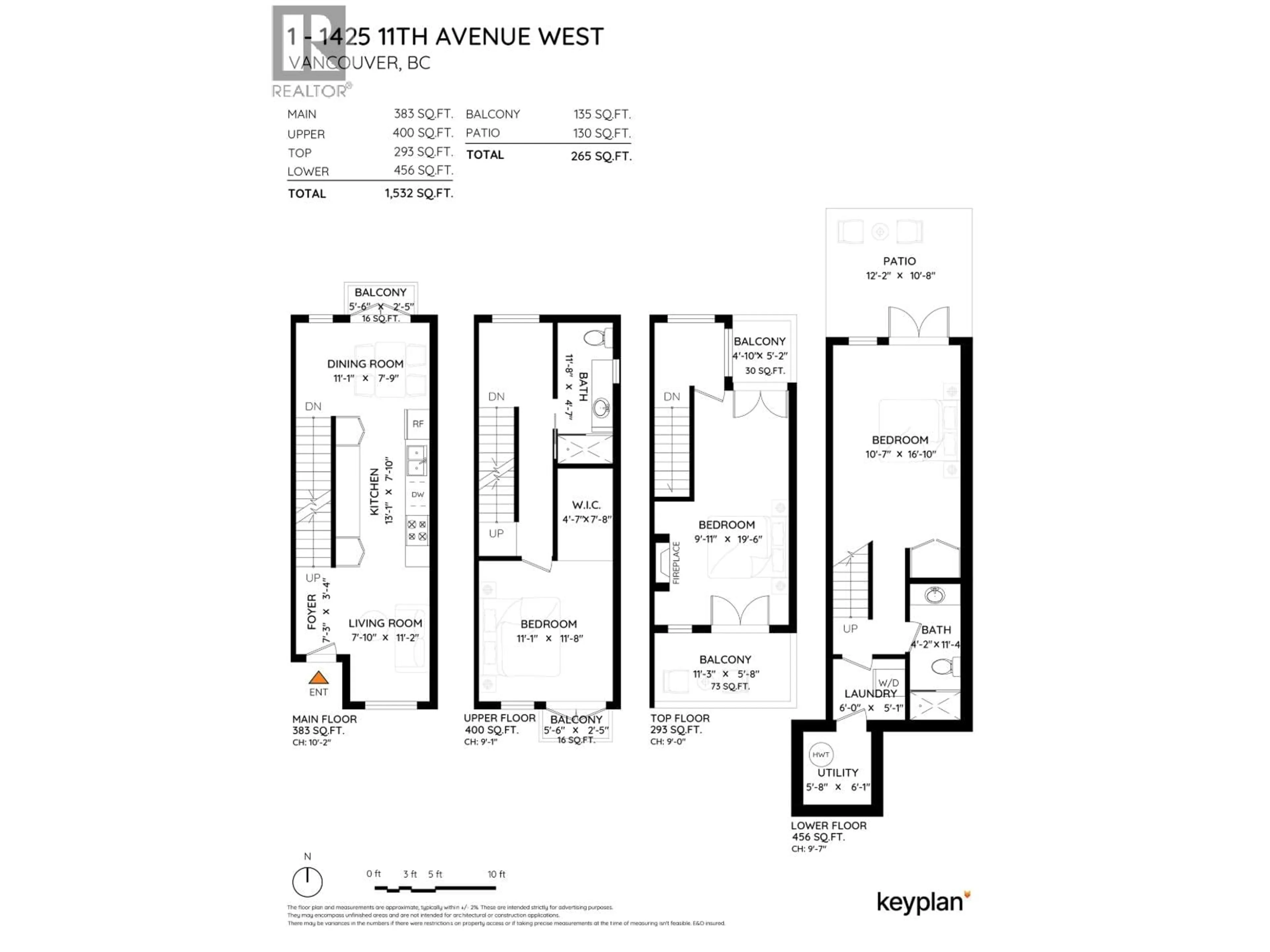 Floor plan for 1 - 1425 11TH AVENUE, Vancouver British Columbia V6H1K9