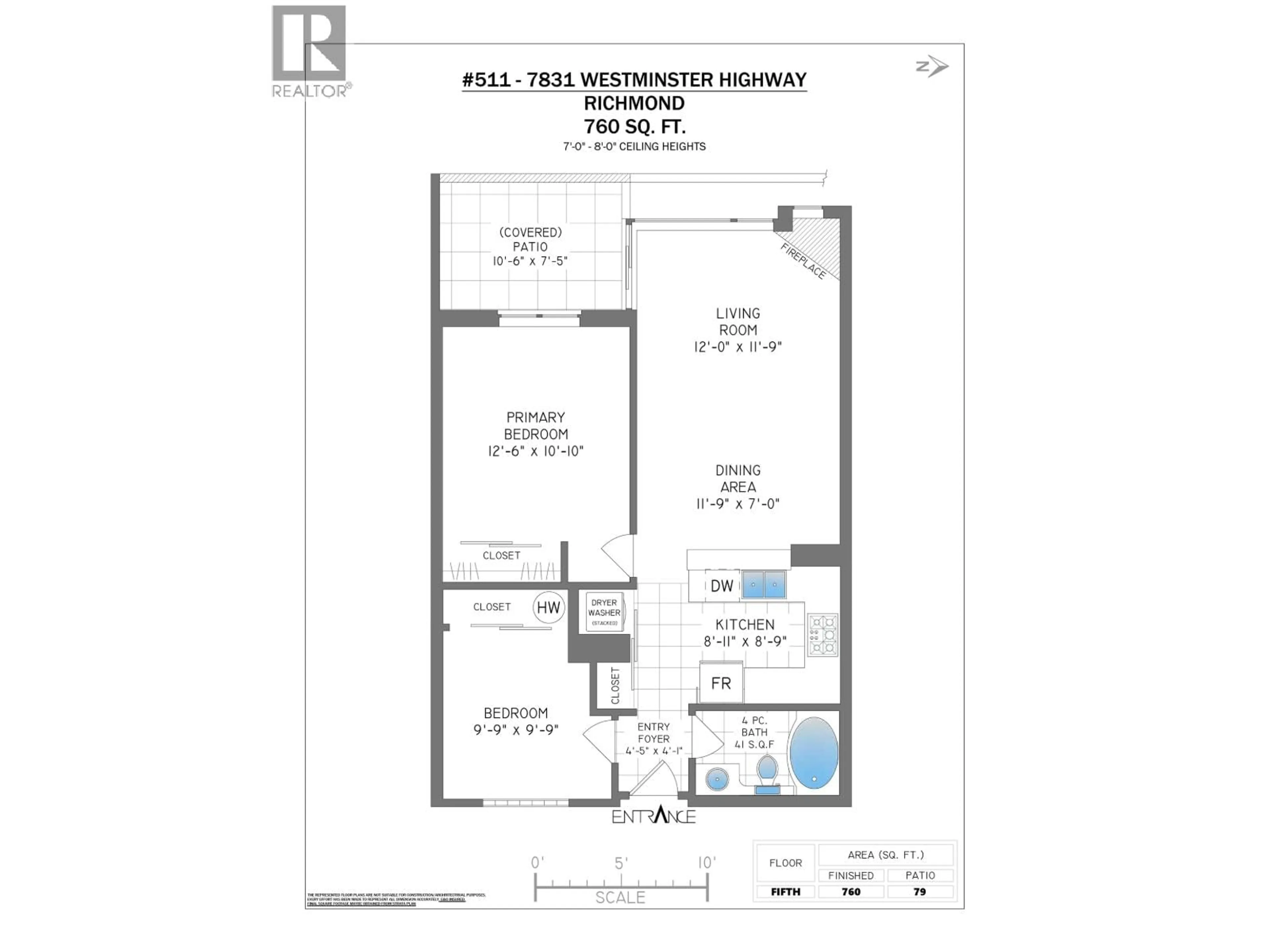 Floor plan for 511 - 7831 WESTMINSTER HIGHWAY, Richmond British Columbia V6X4J4