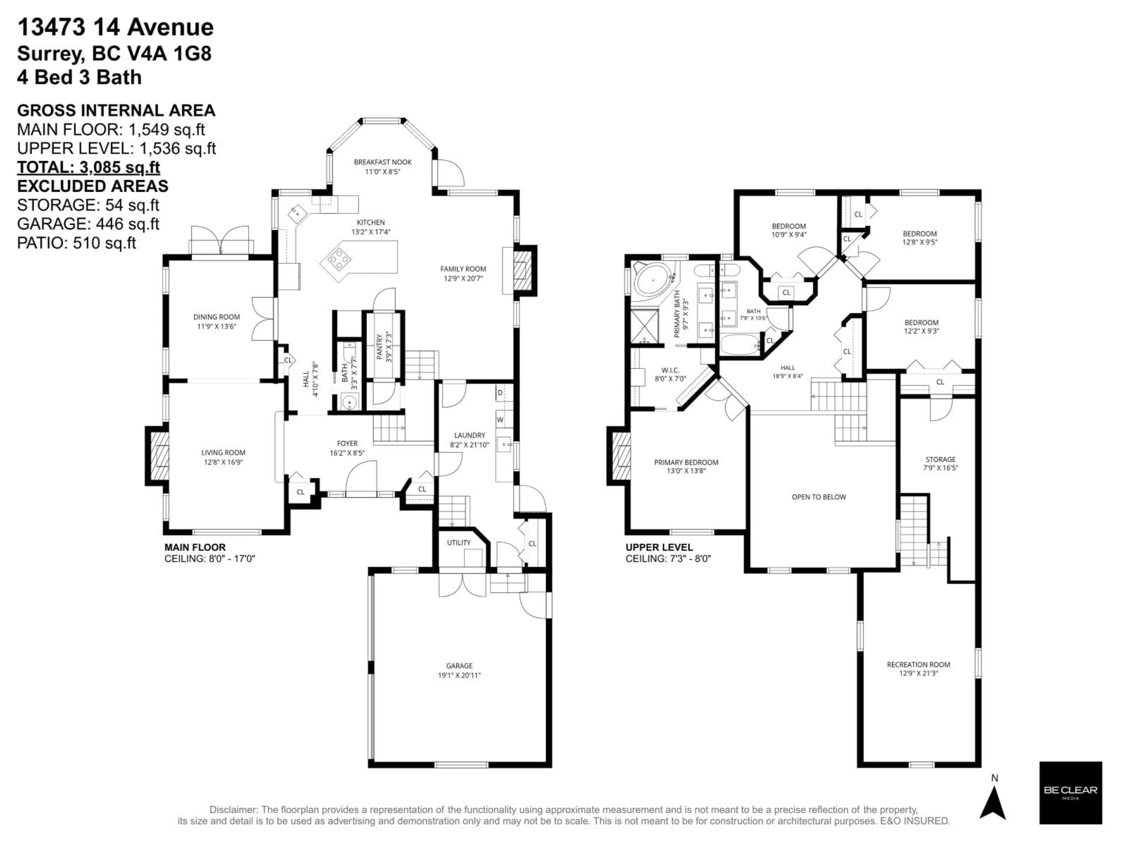 Floor plan for 13473 14 AVENUE, Surrey British Columbia V4A1G8