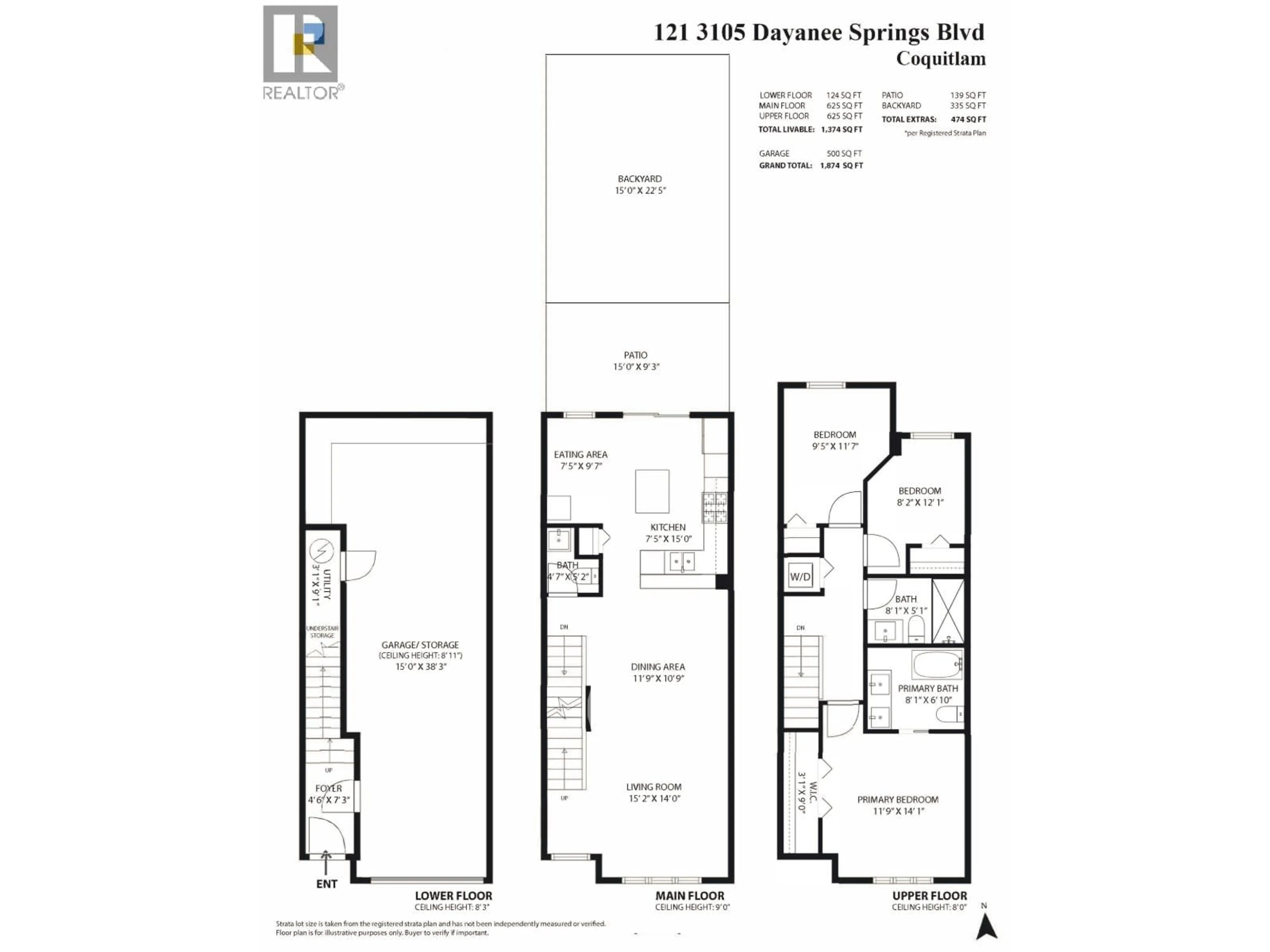 Floor plan for 121 - 3105 DAYANEE SPRINGS BOULEVARD, Coquitlam British Columbia V3E0C2