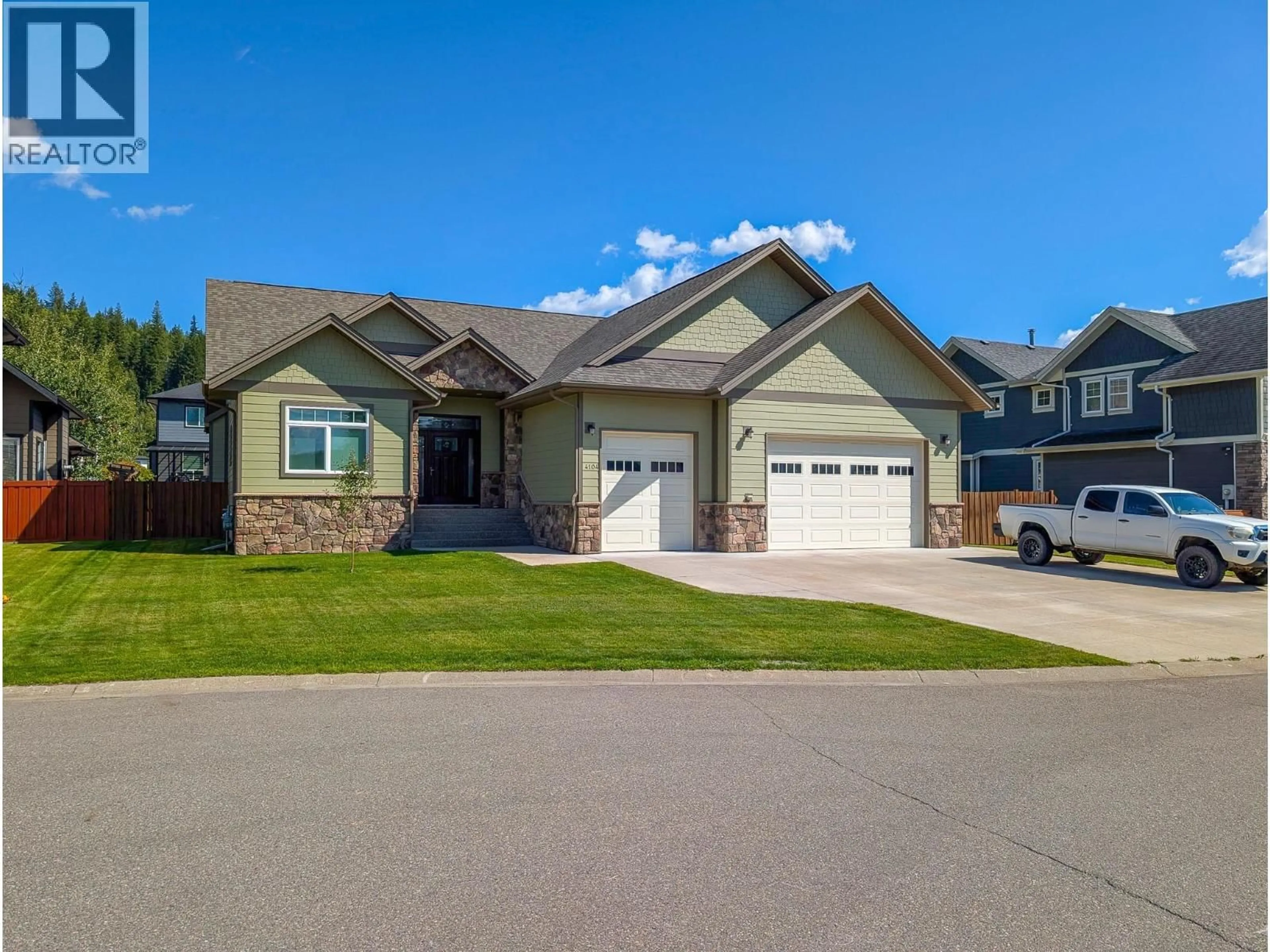 Home with vinyl exterior material, street for 4104 BRINK PLACE, Prince George British Columbia V2K5G8