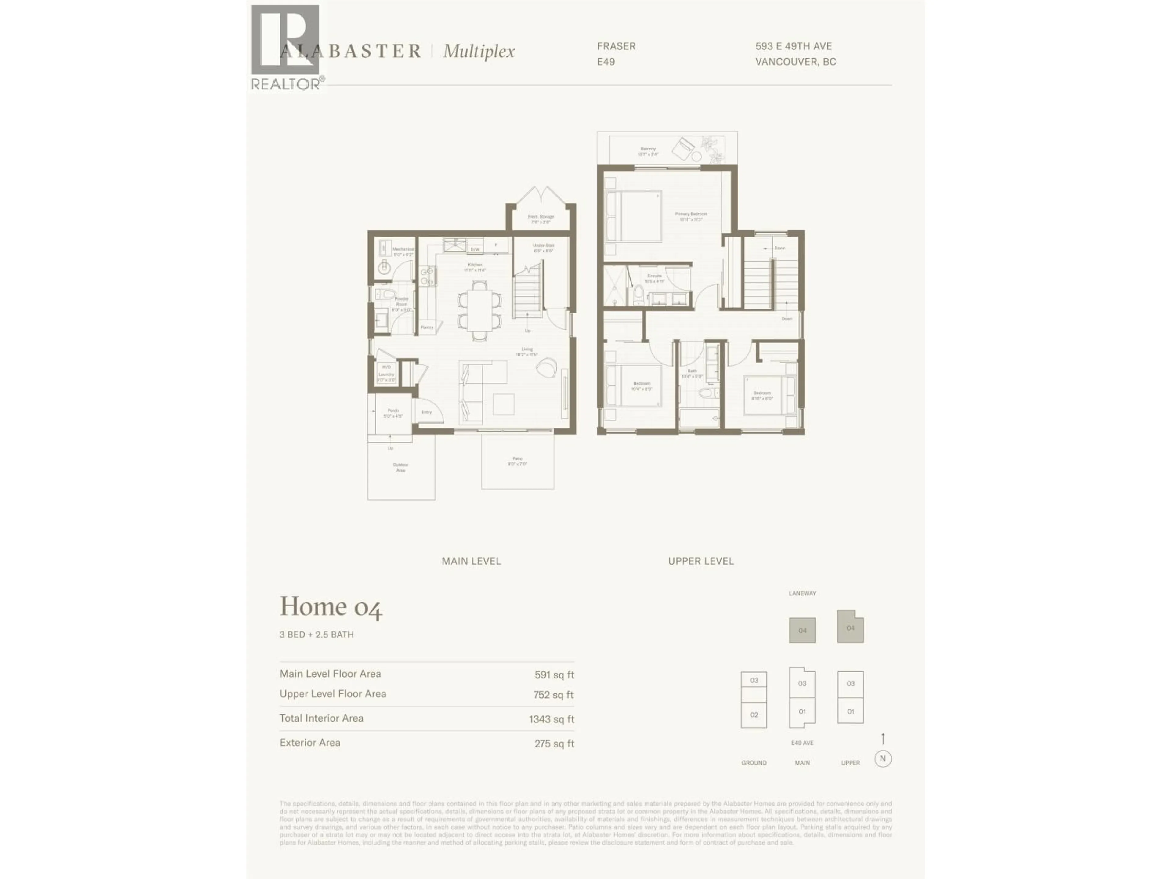 Floor plan for 593 49TH AVENUE, Vancouver British Columbia V5W2H1