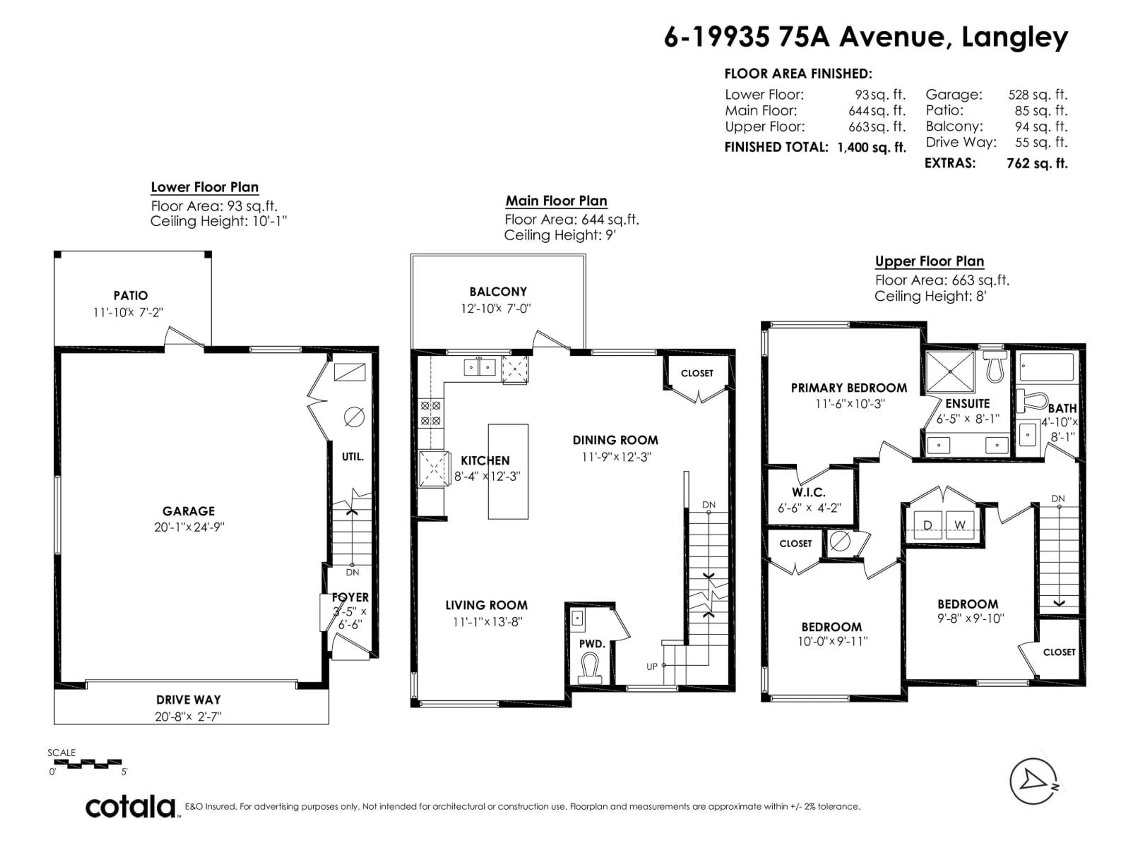 Floor plan for 6 - 19935 75A AVENUE, Langley British Columbia V2Y4L5