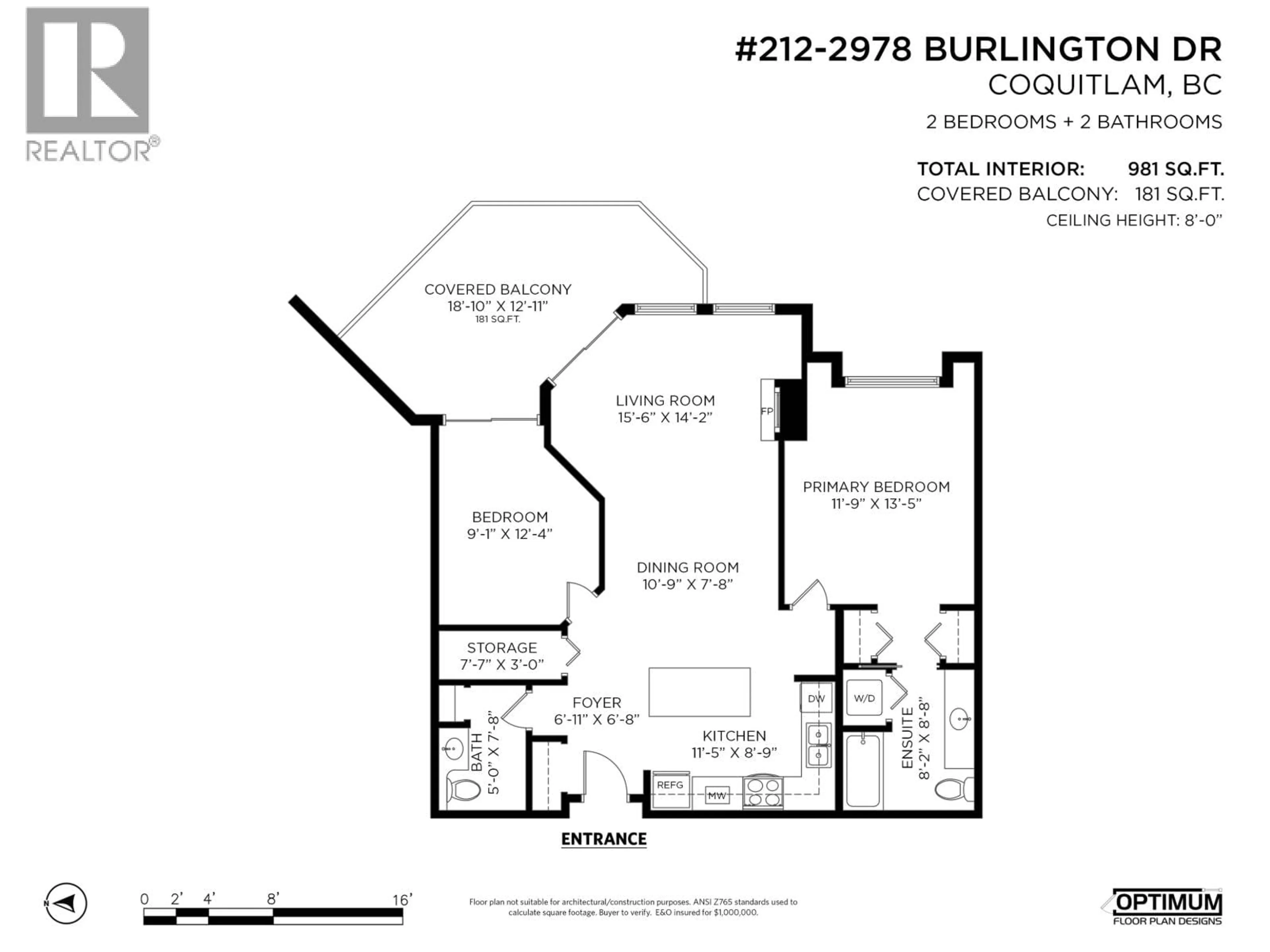 Floor plan for 212 - 2978 BURLINGTON DRIVE, Coquitlam British Columbia V3B7S6