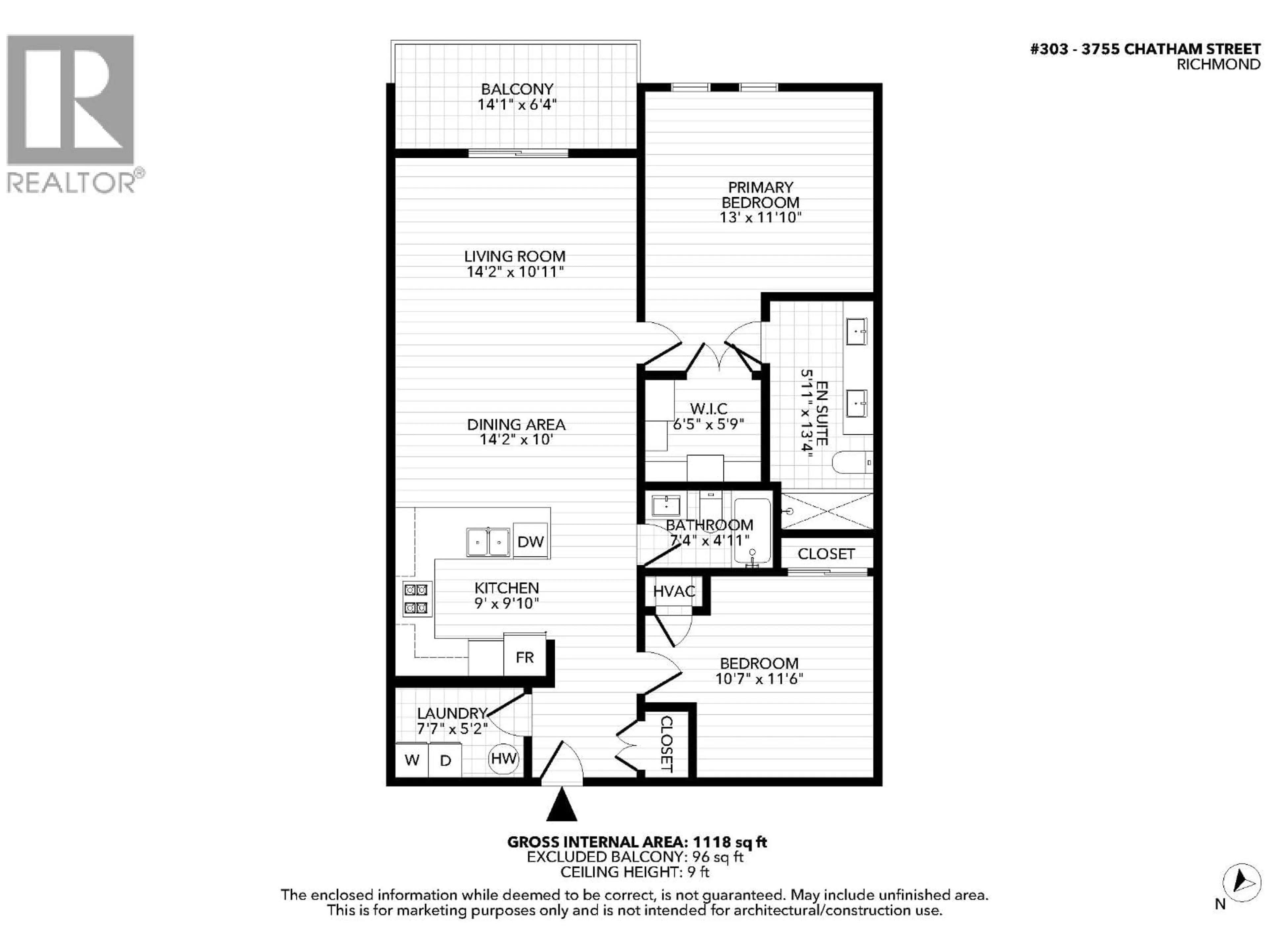 Floor plan for 303 - 3755 CHATHAM STREET, Richmond British Columbia V7E2Z4