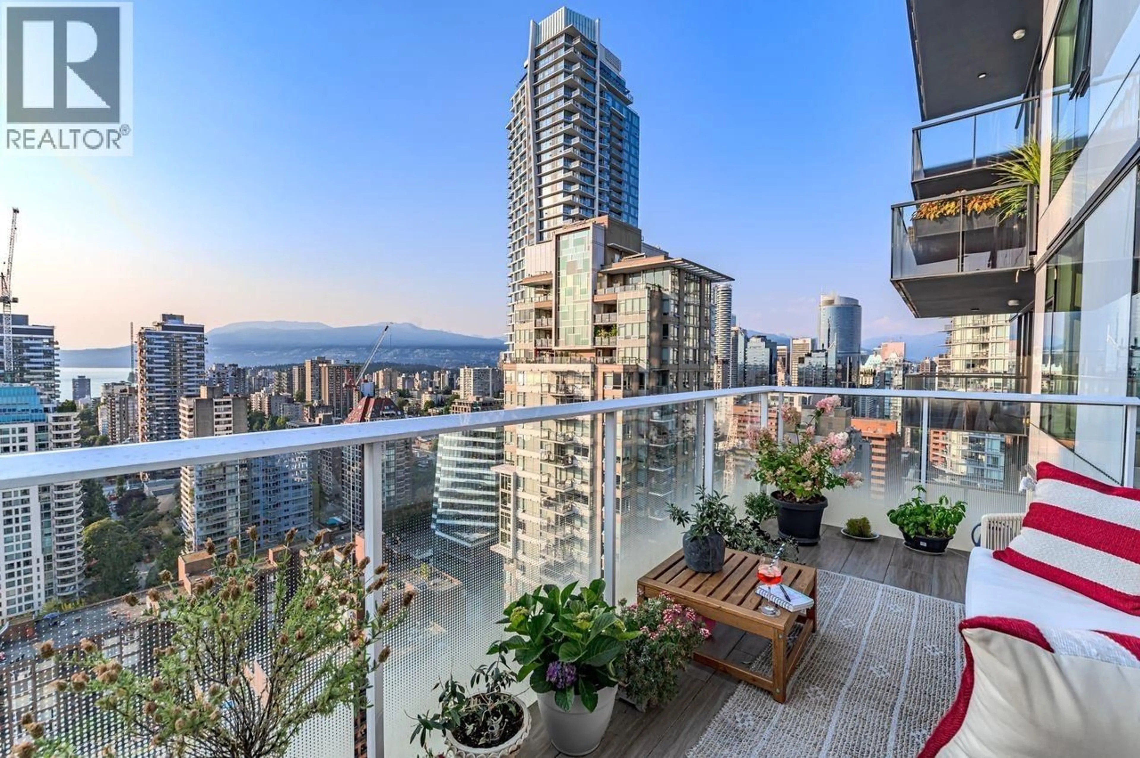 Patio, city buildings view from balcony for 3005 - 1335 HOWE STREET, Vancouver British Columbia V6Z0H1