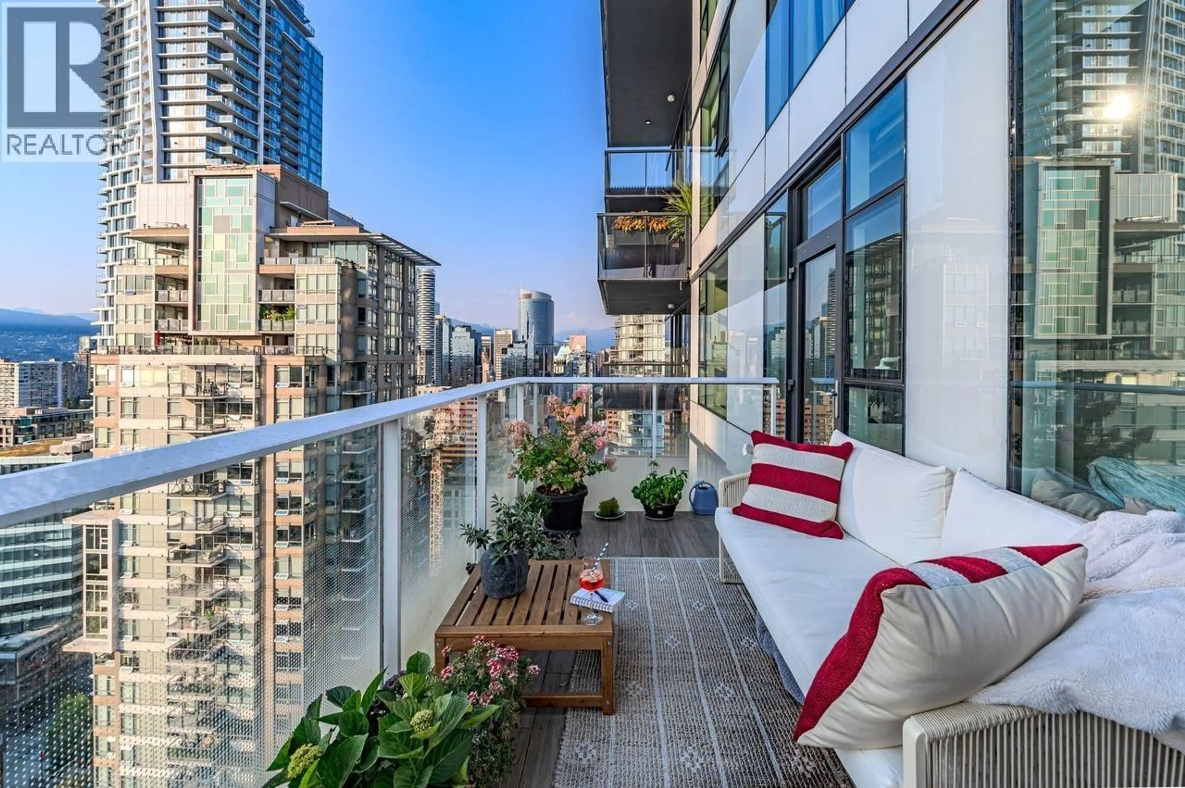 Patio, city buildings view from balcony for 3005 - 1335 HOWE STREET, Vancouver British Columbia V6Z0H1