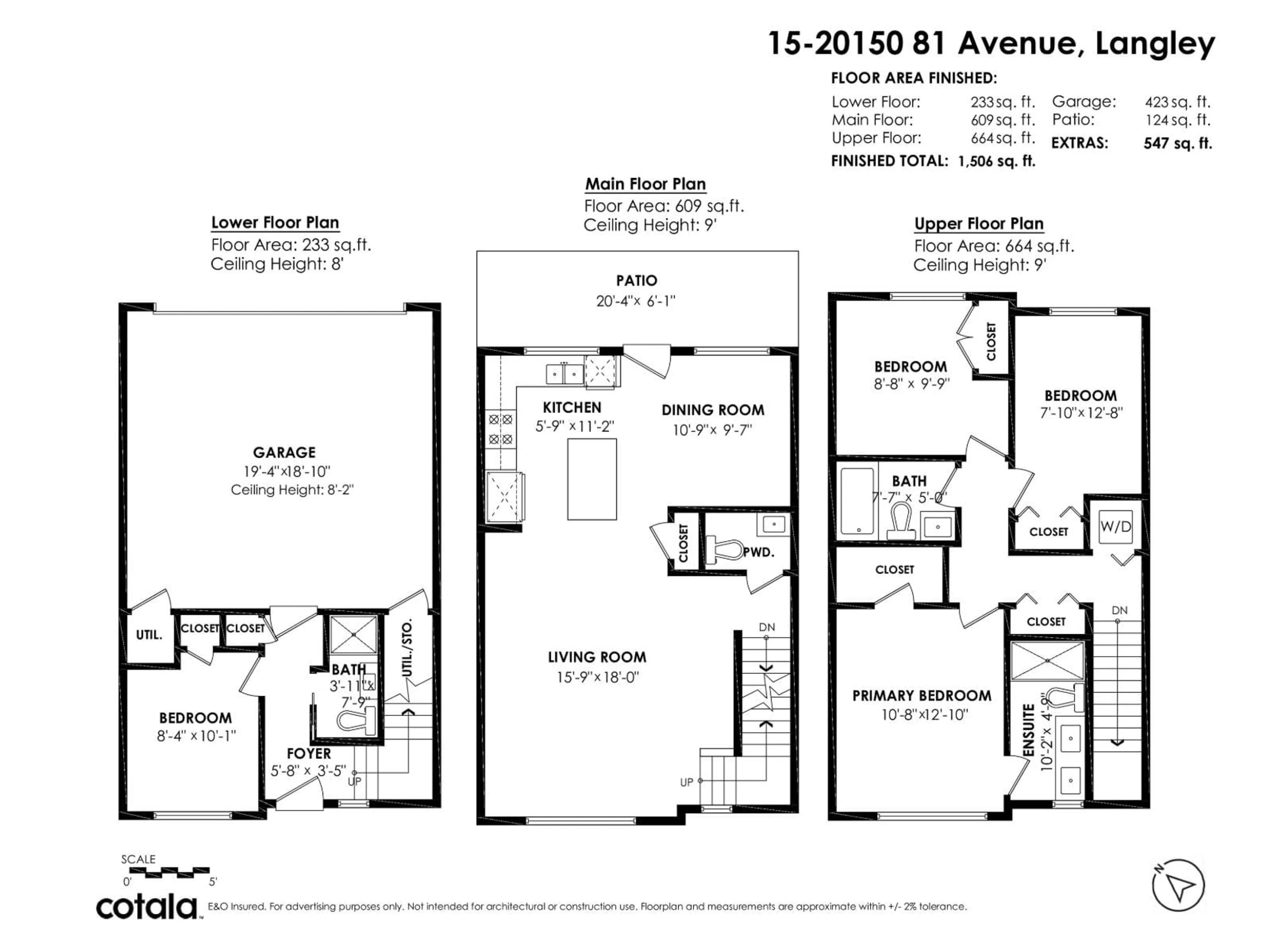 Floor plan for 15 - 20150 81 AVENUE, Langley British Columbia V2Y3L8