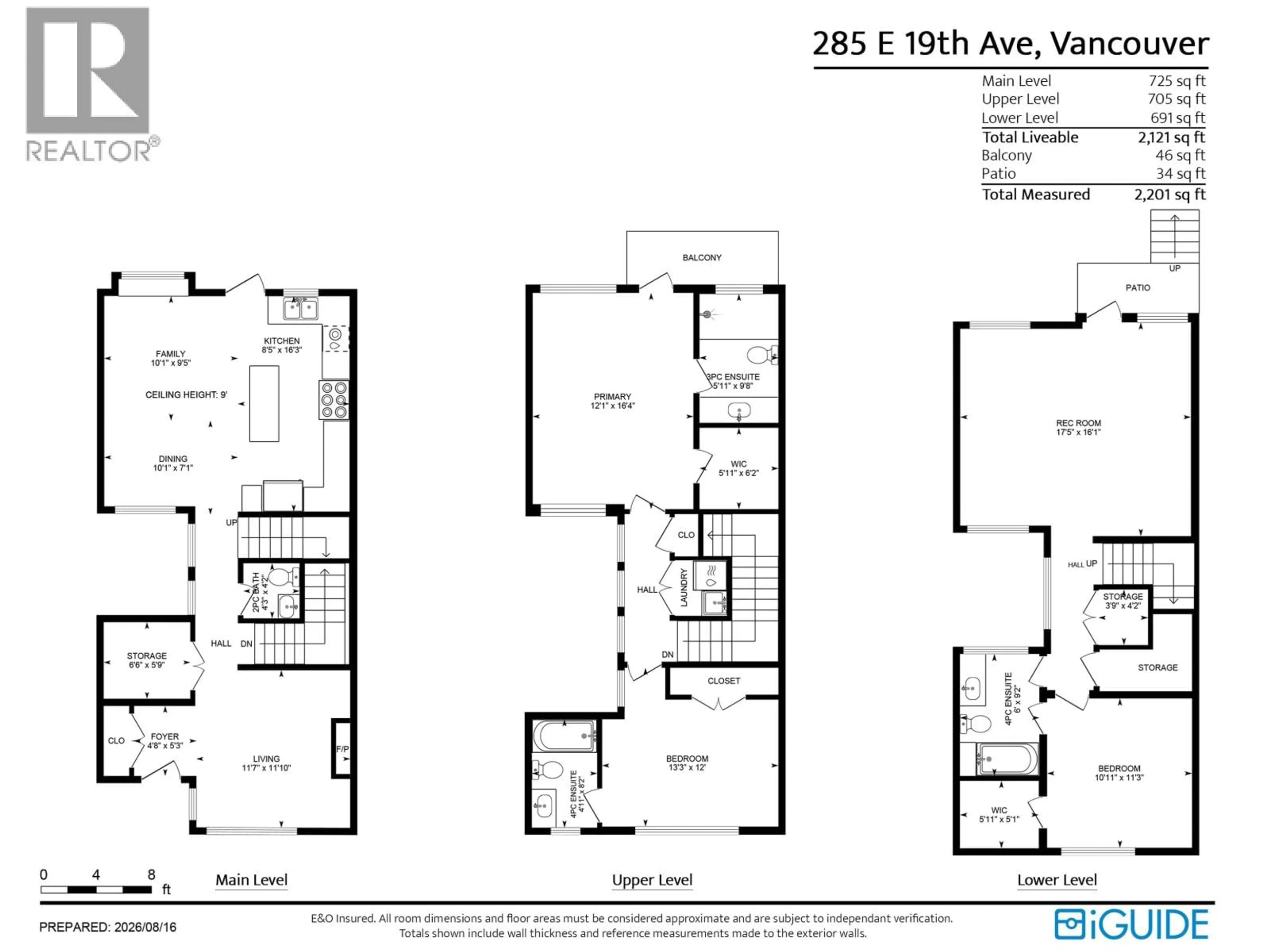 Floor plan for 285 19TH AVENUE, Vancouver British Columbia V5V1J3