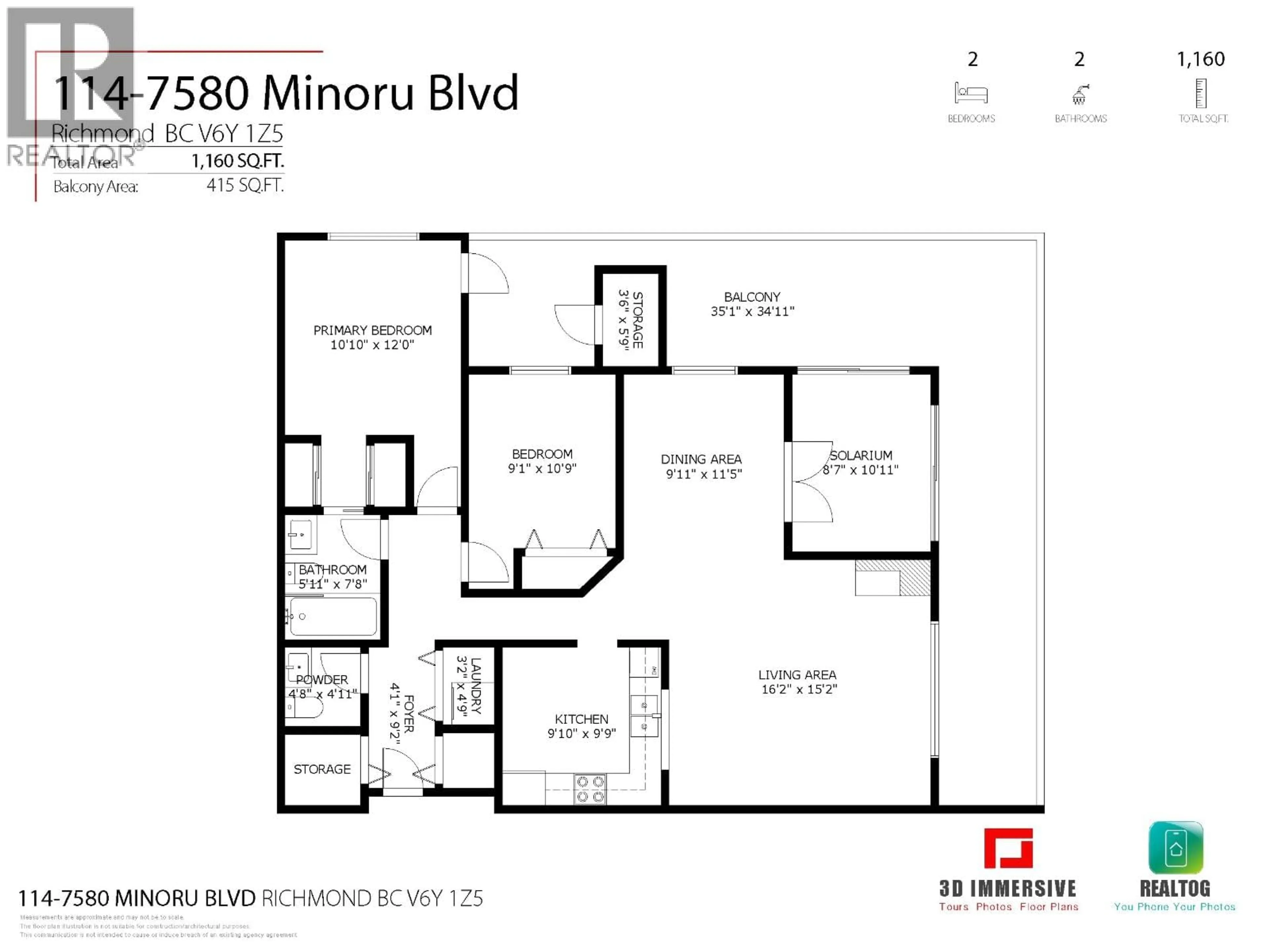 Floor plan for 114 - 7580 MINORU BOULEVARD, Richmond British Columbia V6Y1Z5