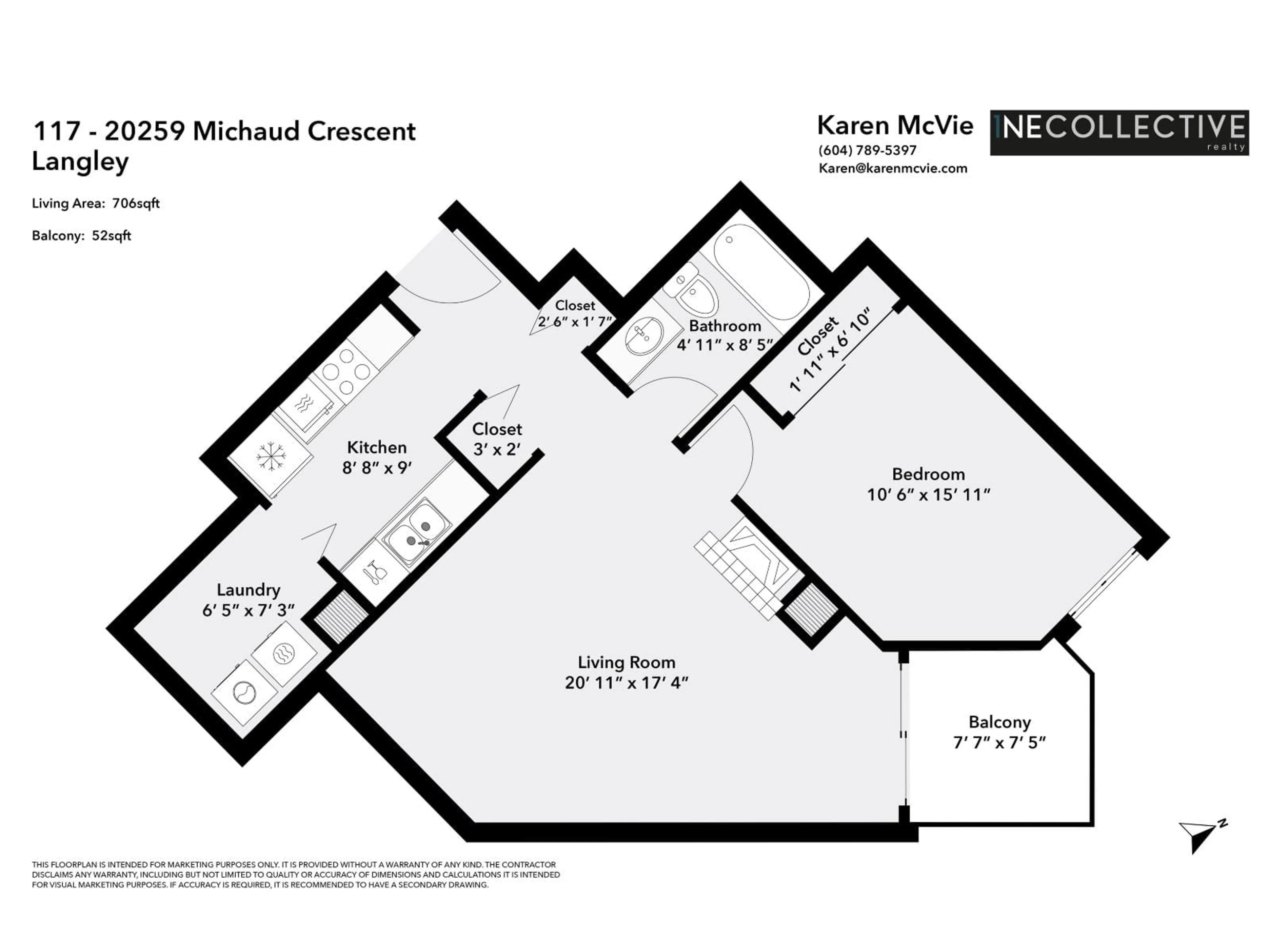 Floor plan for 117 - 20259 MICHAUD CRESCENT, Langley British Columbia V3A8L1