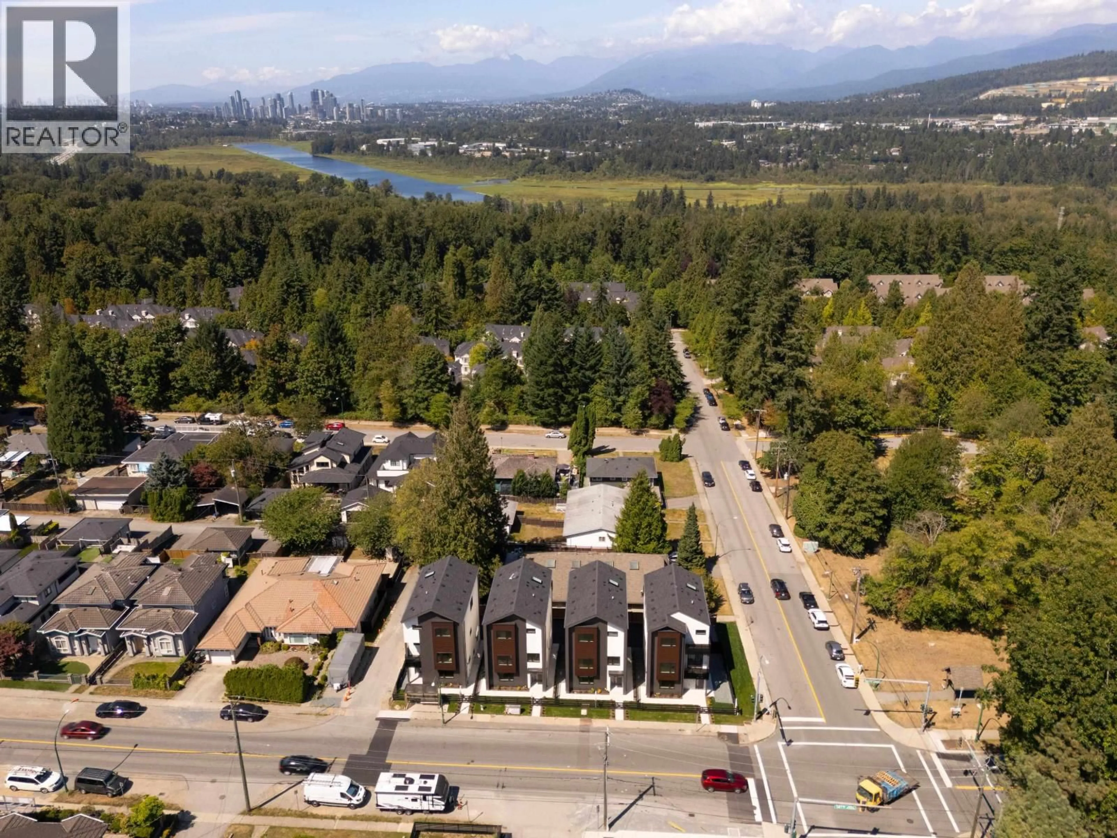 A pic from outside/outdoor area/front of a property/back of a property/a pic from drone, mountain view for 1 - 8483 16TH AVENUE, Burnaby British Columbia V3N1S4