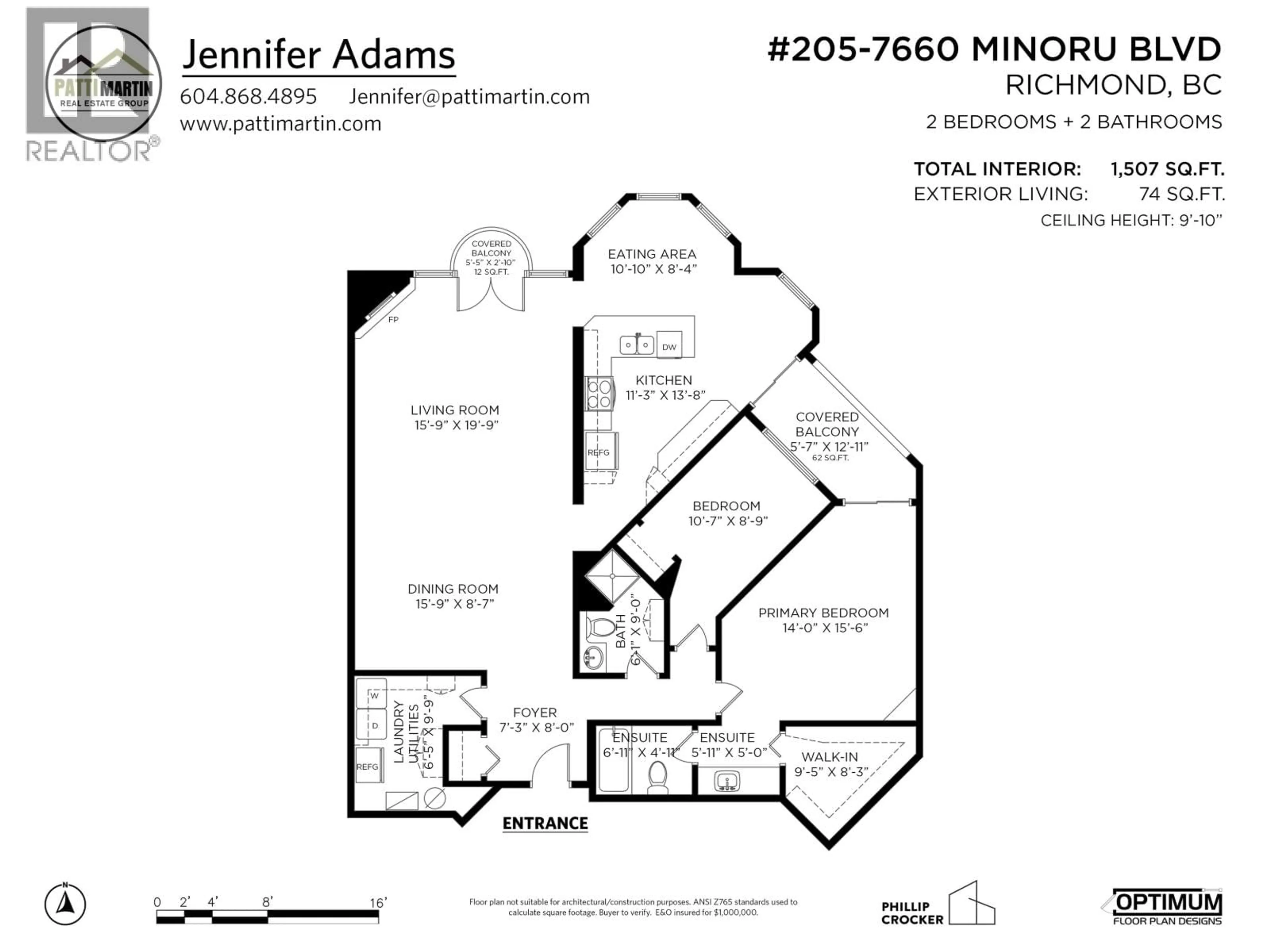 Floor plan for 205 - 7660 MINORU BOULEVARD, Richmond British Columbia V6Y1Z5