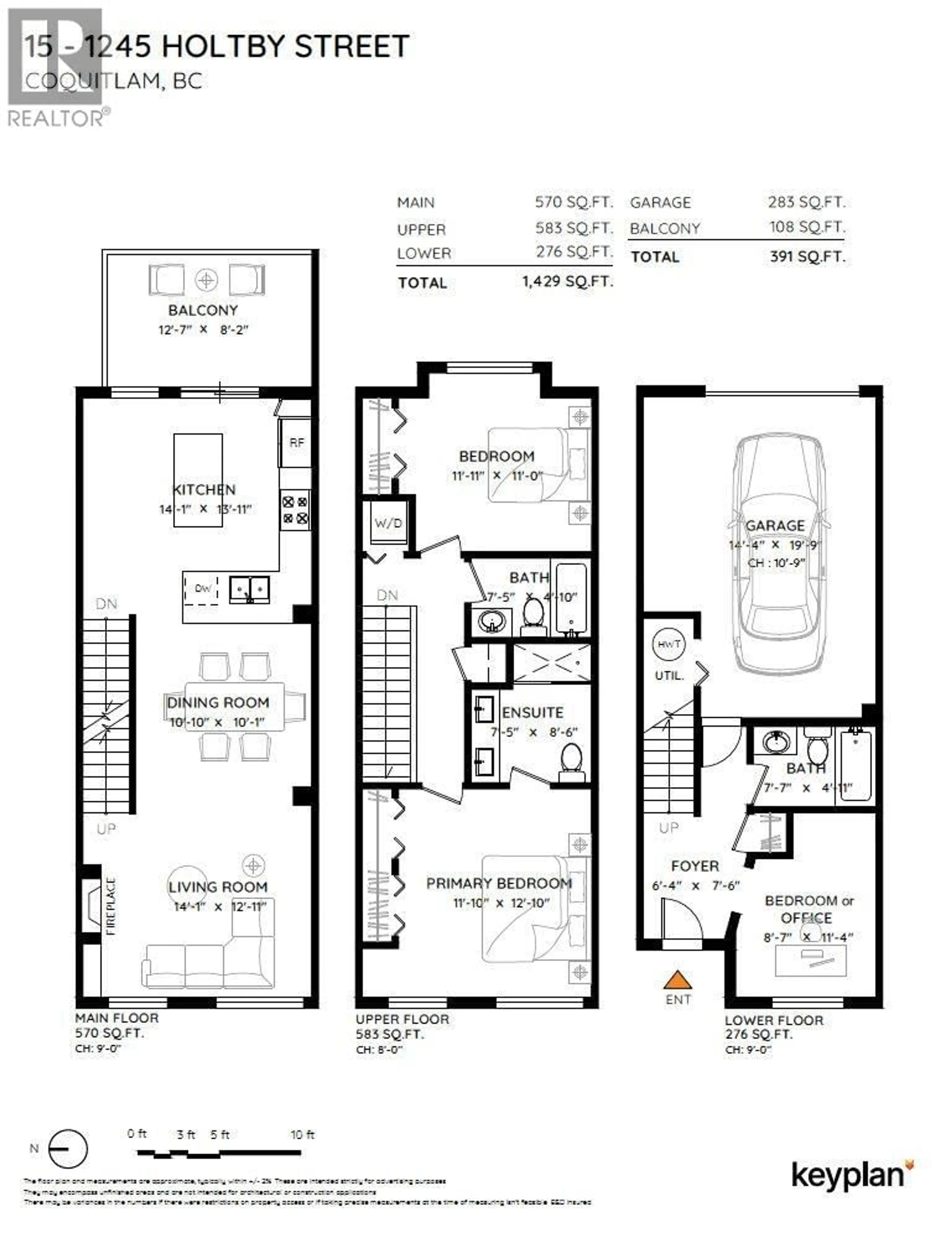 Floor plan for 15 - 1245 HOLTBY STREET, Coquitlam British Columbia V3B0E6
