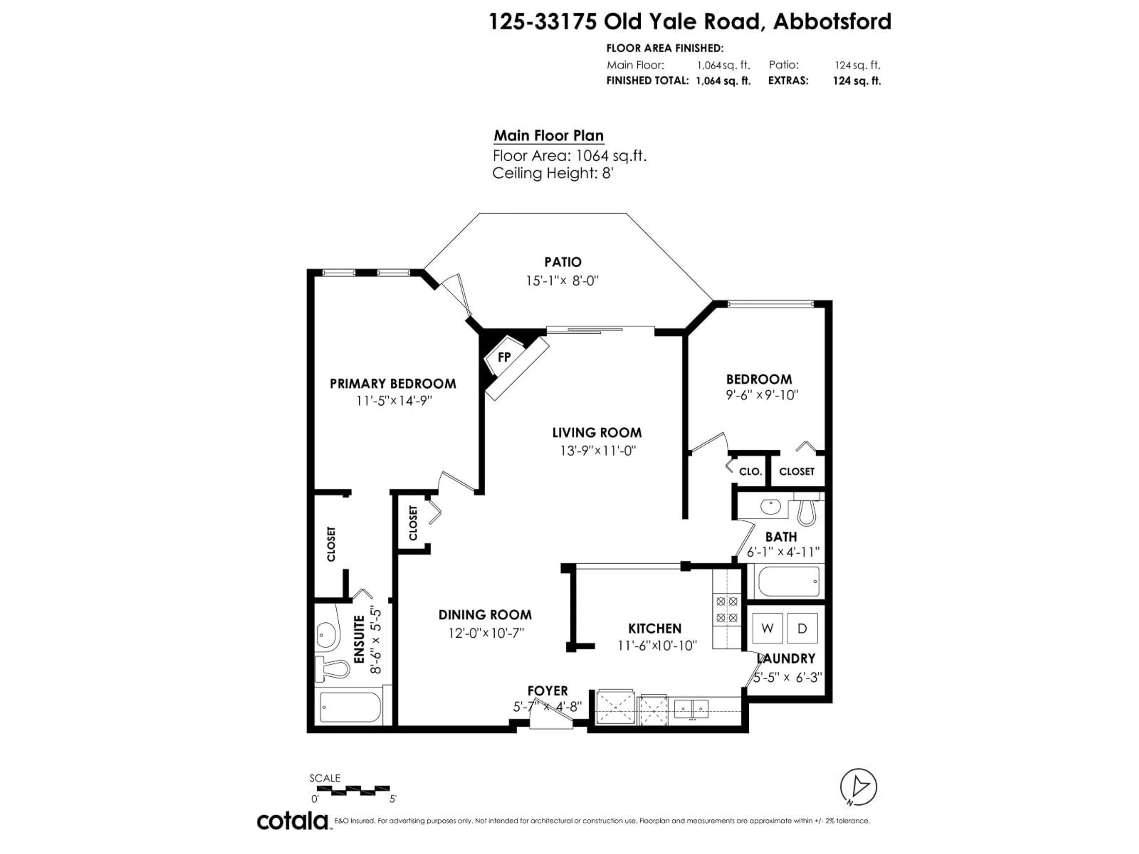 Floor plan for 125 - 33175 OLD YALE ROAD, Abbotsford British Columbia V2S2J4