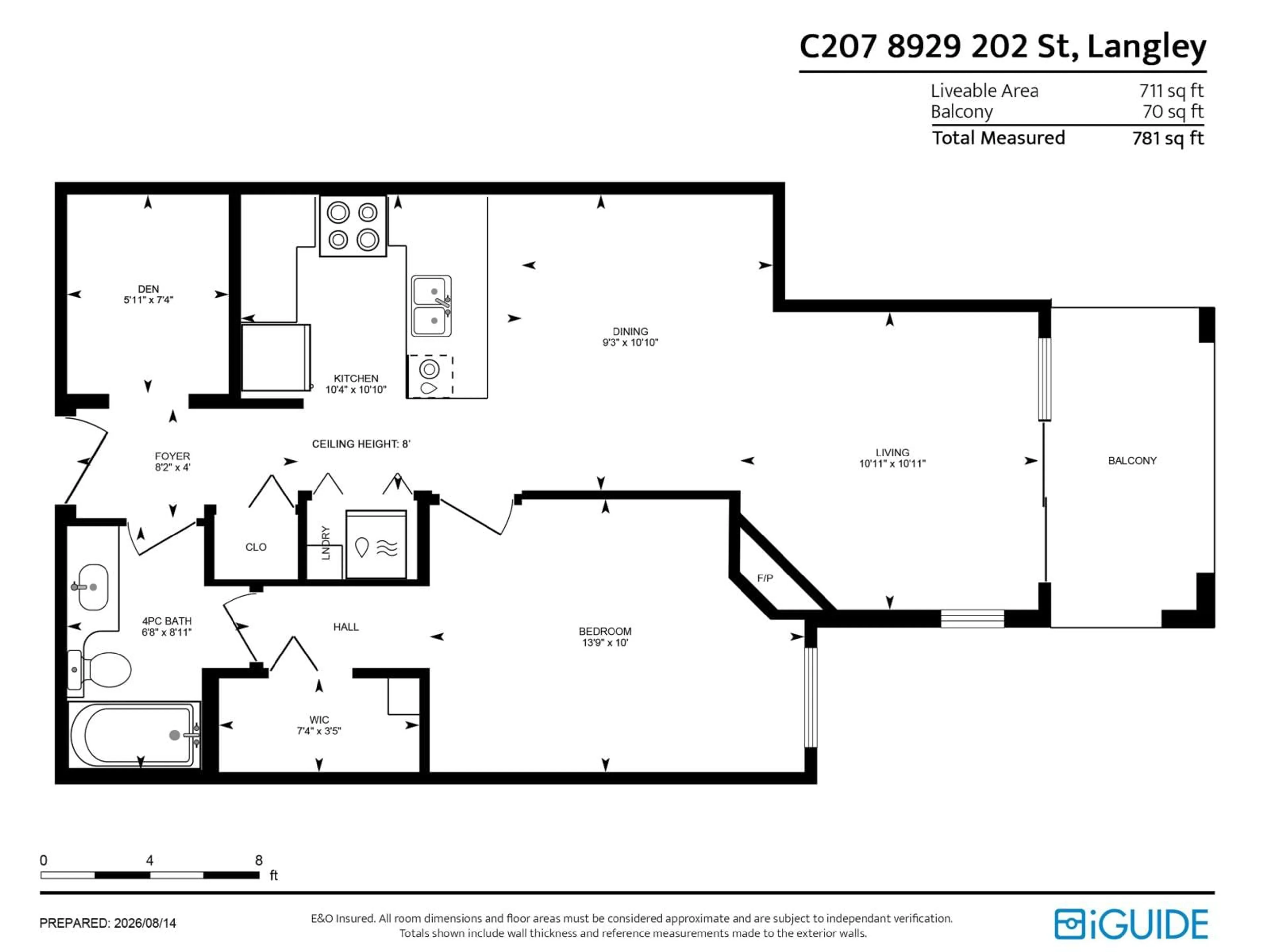 Floor plan for C207 - 8929 202 STREET, Langley British Columbia V1M0B4
