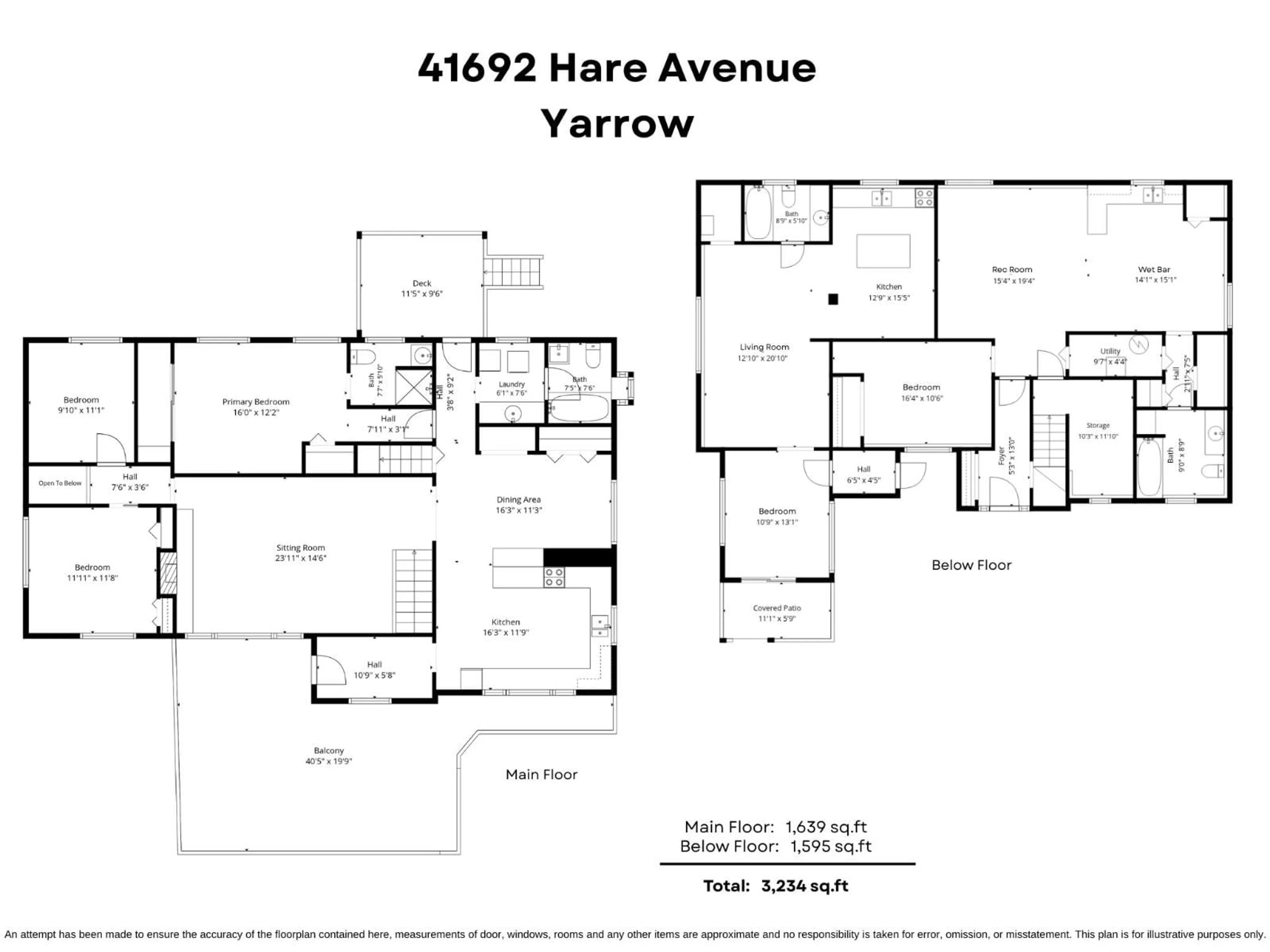 Floor plan for 41692 HARE AVENUE, Yarrow British Columbia V2R5E9