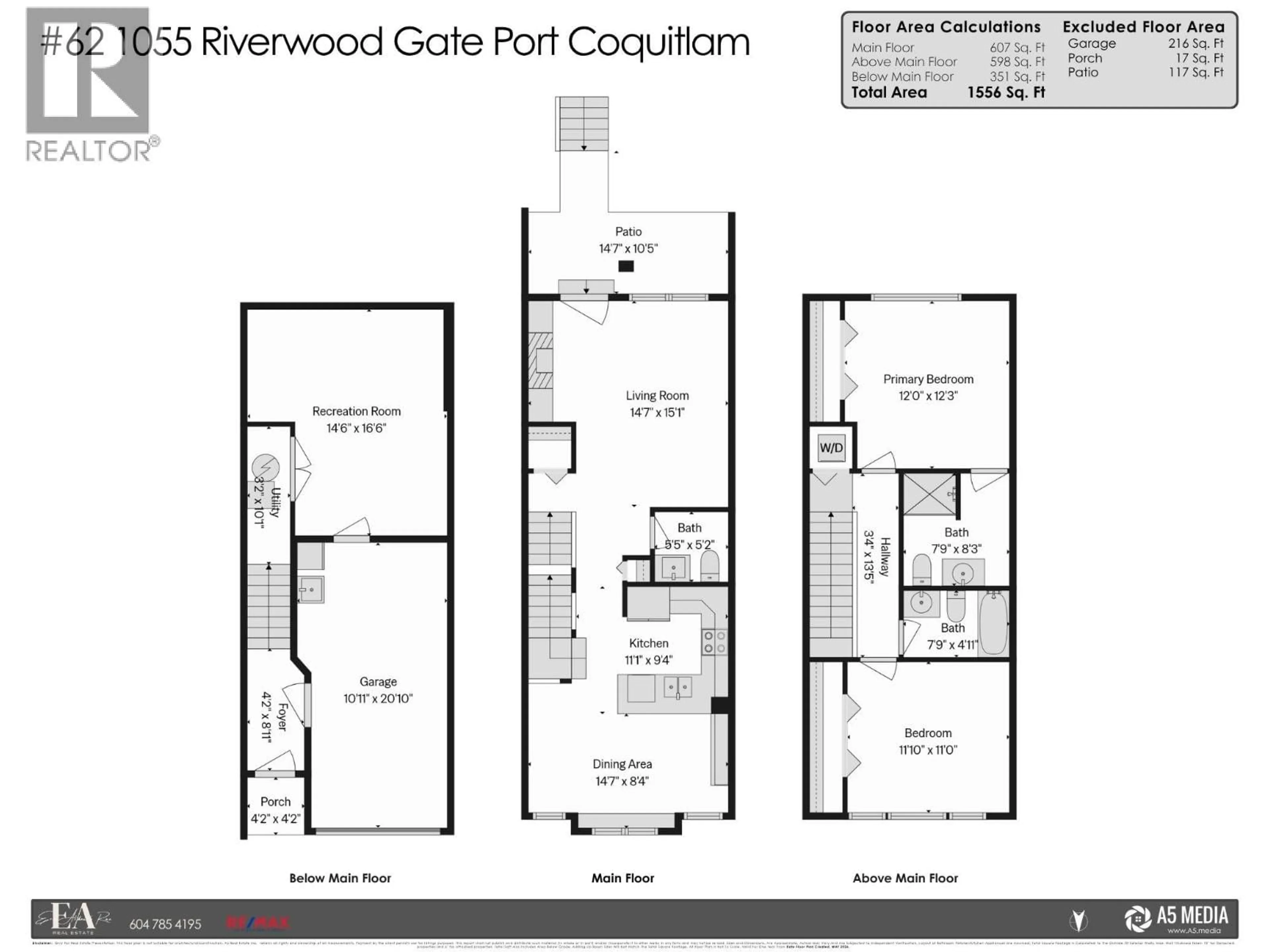 Floor plan for 62 - 1055 RIVERWOOD GATE, Port Coquitlam British Columbia V3B8C3